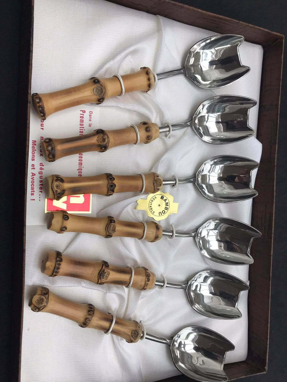Avocado Spoons Melon Spoons Ice Cream Bamboo Handle Vintage Bar Accessories Boho Tiki Bar Fruit Spoon Millenial Gift Tools Bohemian Gift photo buy