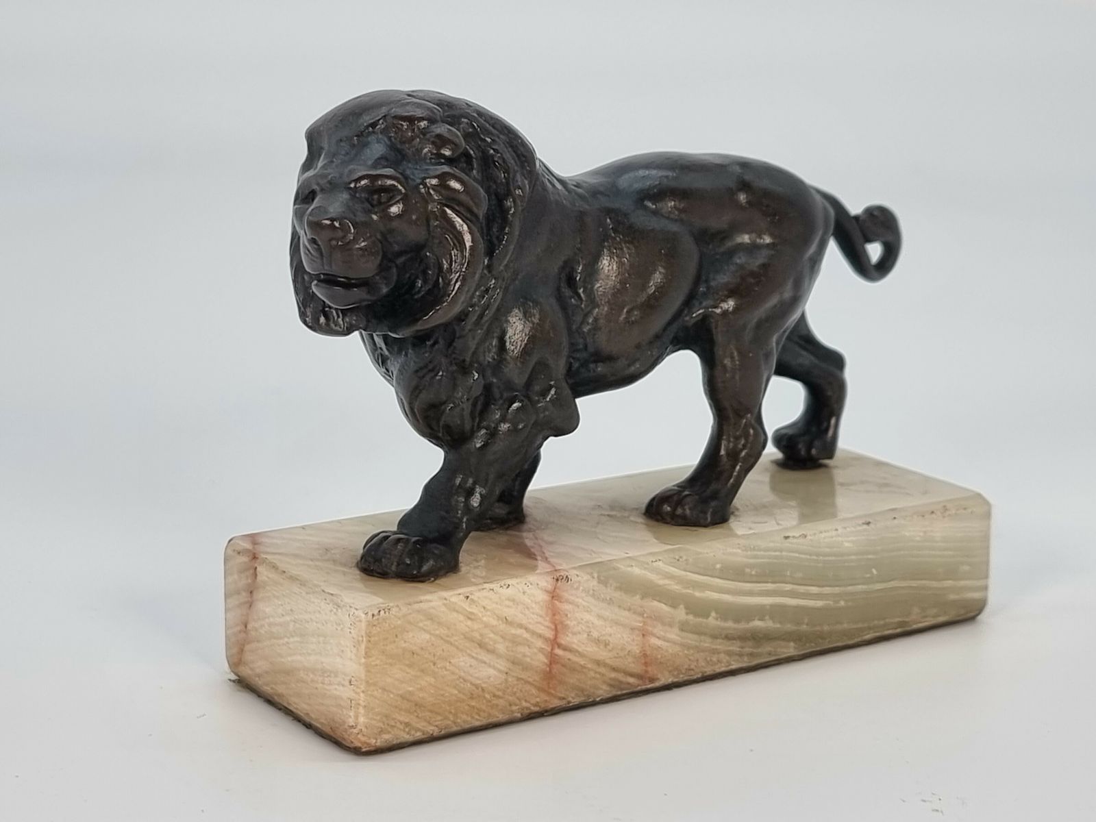 A French Late 19th Century Bronze Study Of A Prowling Lion photo Art