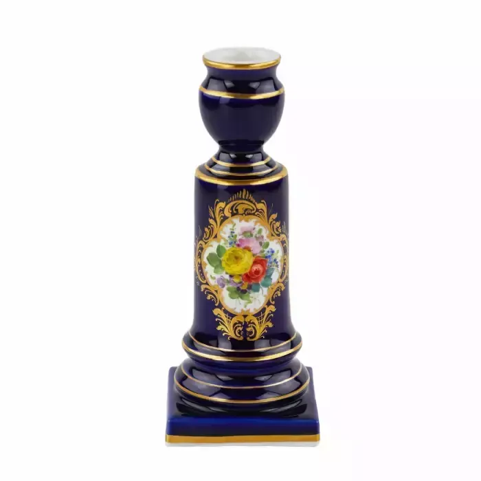 Small Candlestick From The Meissen Porcelain Manufactory.