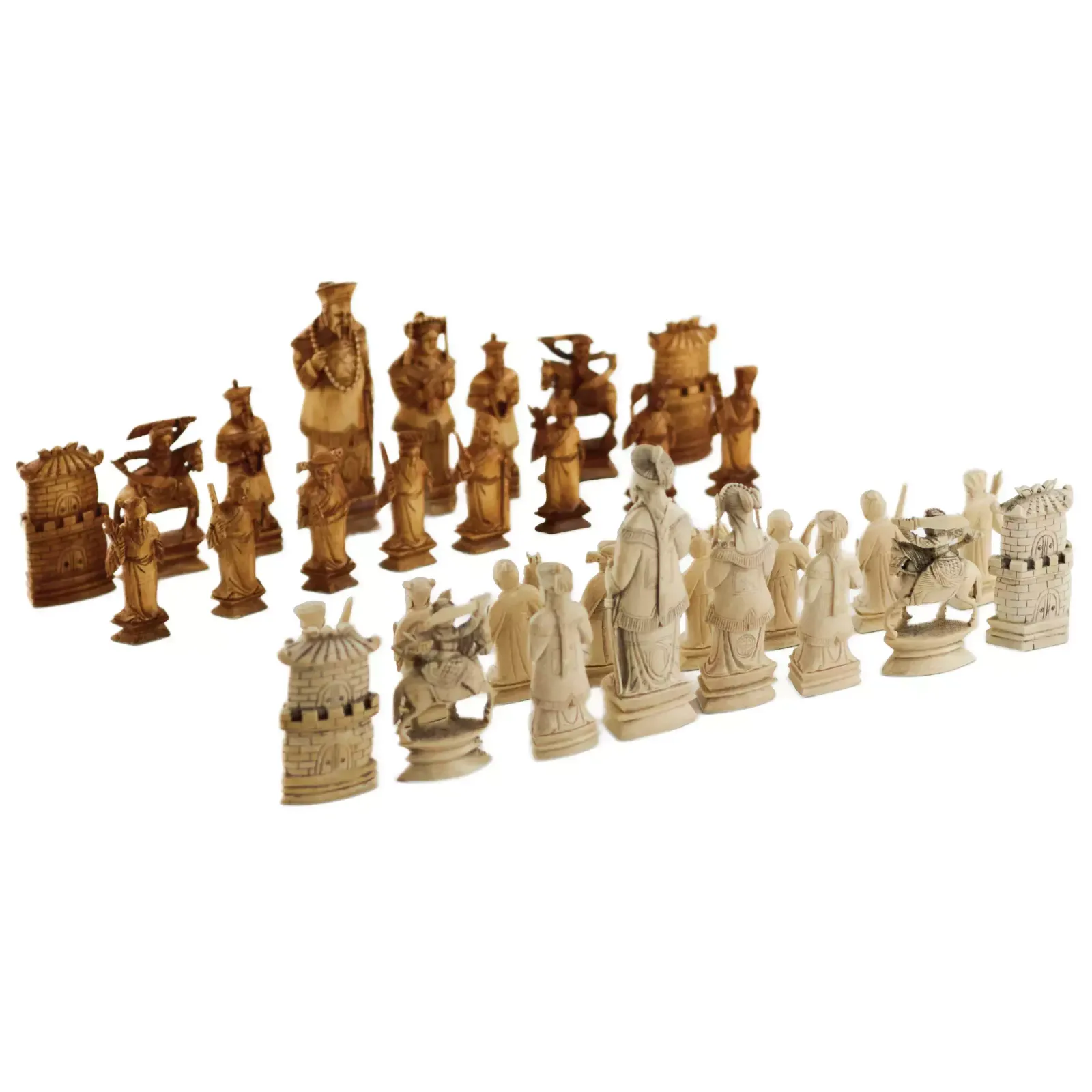A Beautiful Set Of Chinese Ivory Chess Pieces. The Turn Of The 19th 20th Centuries. photo furniture
