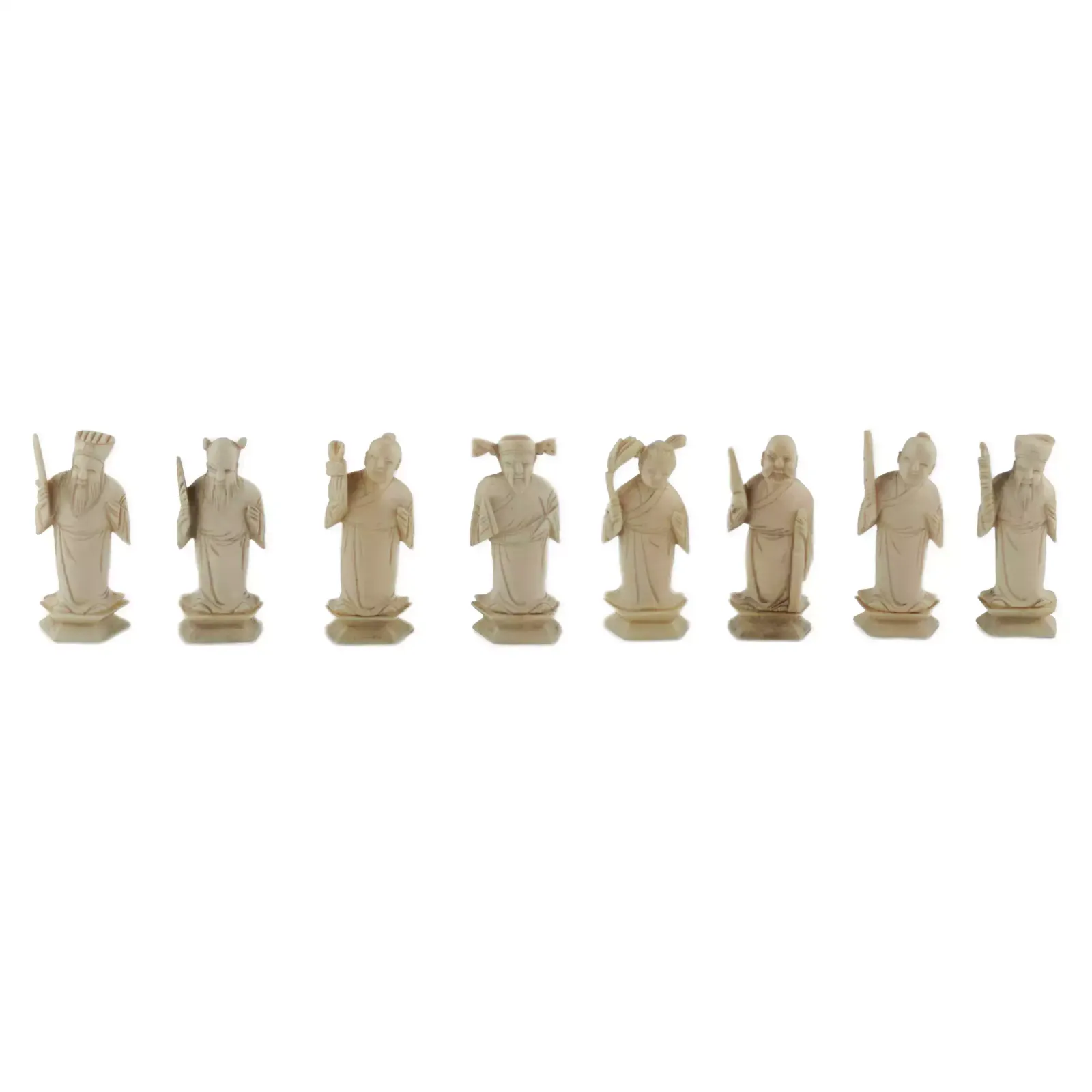 A Beautiful Set Of Chinese Ivory Chess Pieces. The Turn Of The 19th 20th Centuries. photo vinterior