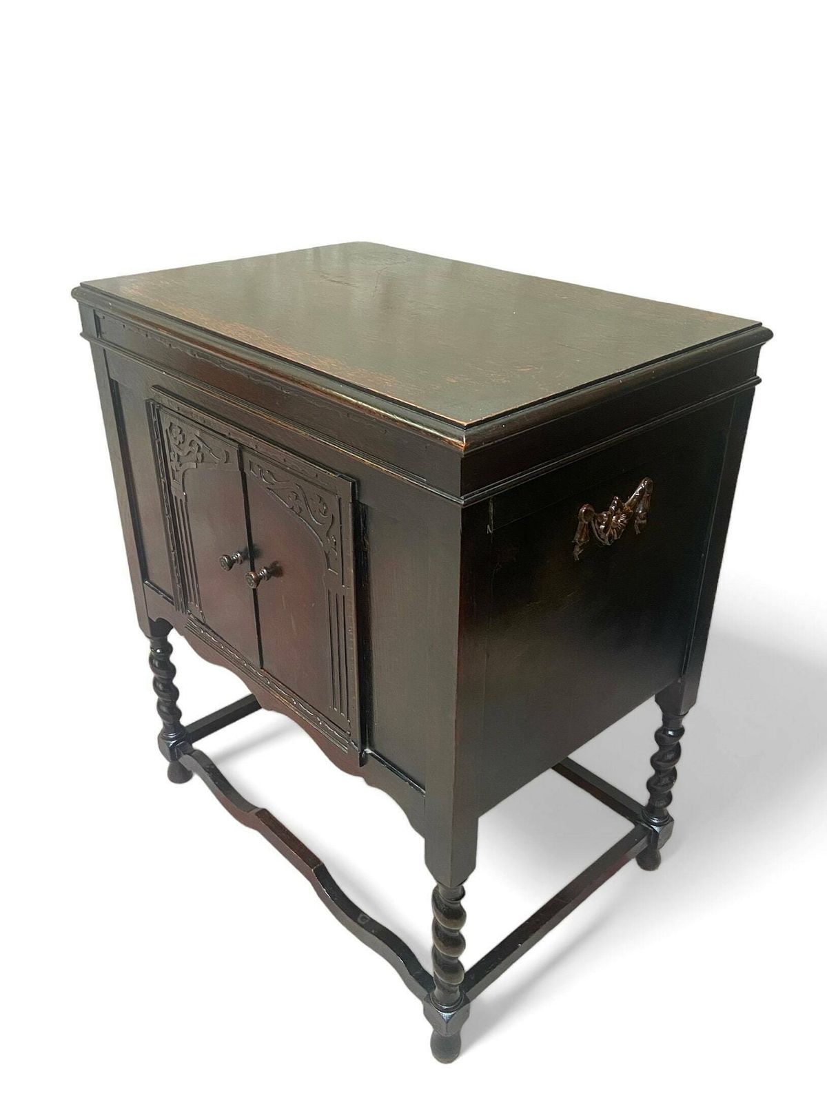 Antique Blanket Box Coffer / Old Dulceola Gramophone Cabinet / Made In England 1920s photo furniture