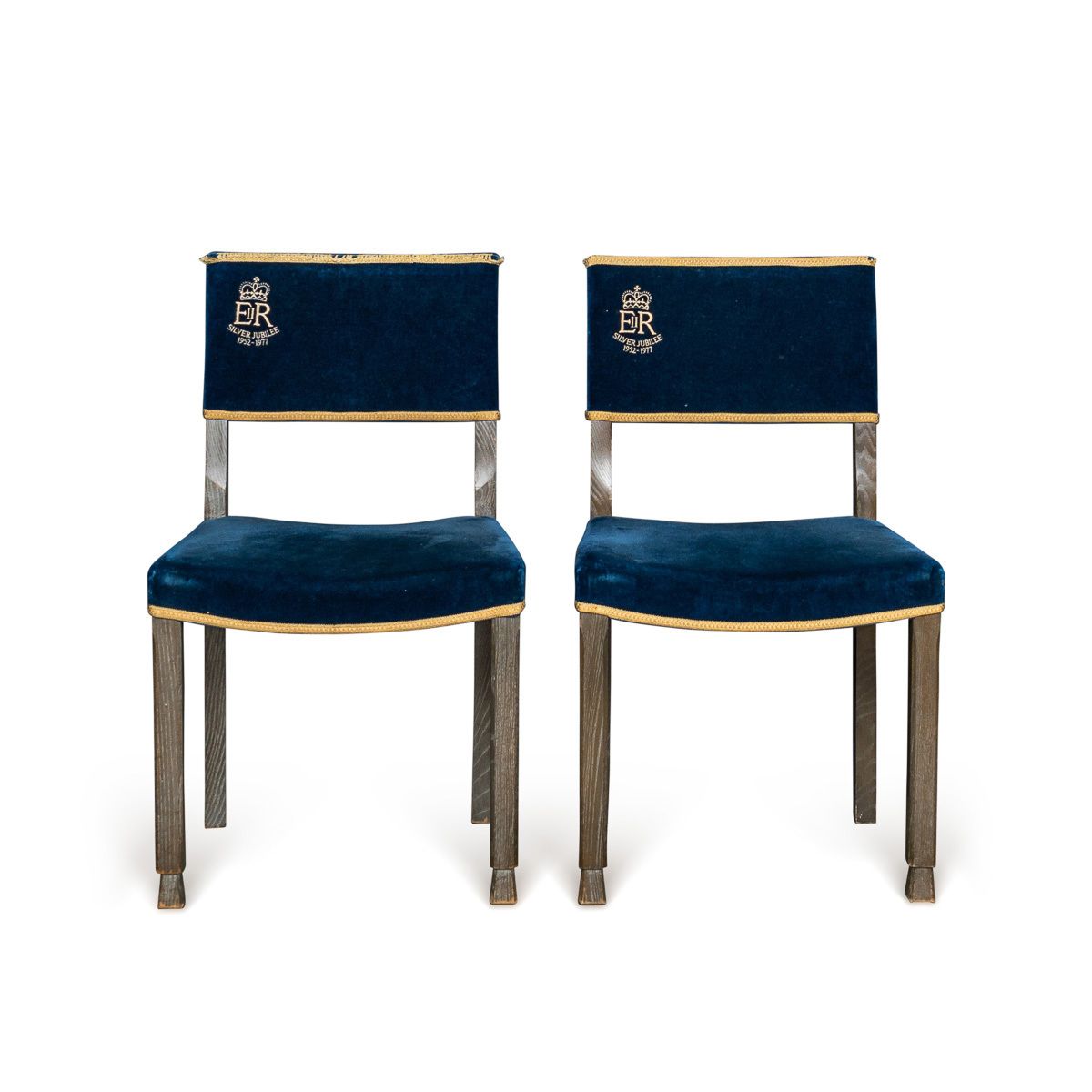 Set Of Four Silver Jubilee Commemorative Chairs By Hands Of Wycombe C.1977
