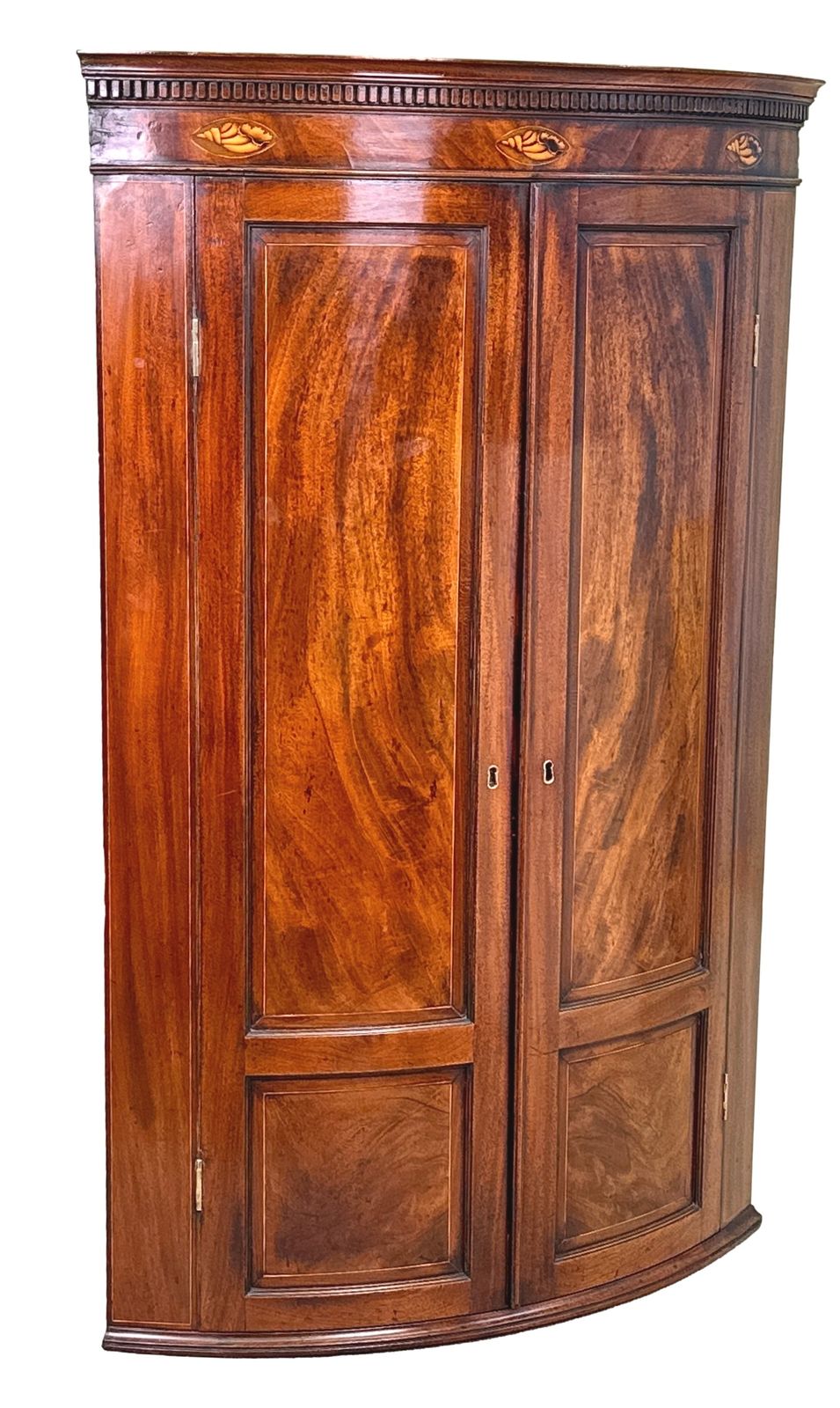 18th Century Mahogany Bow Corner Cupboard (England, Circa 1780) photo Furniture
