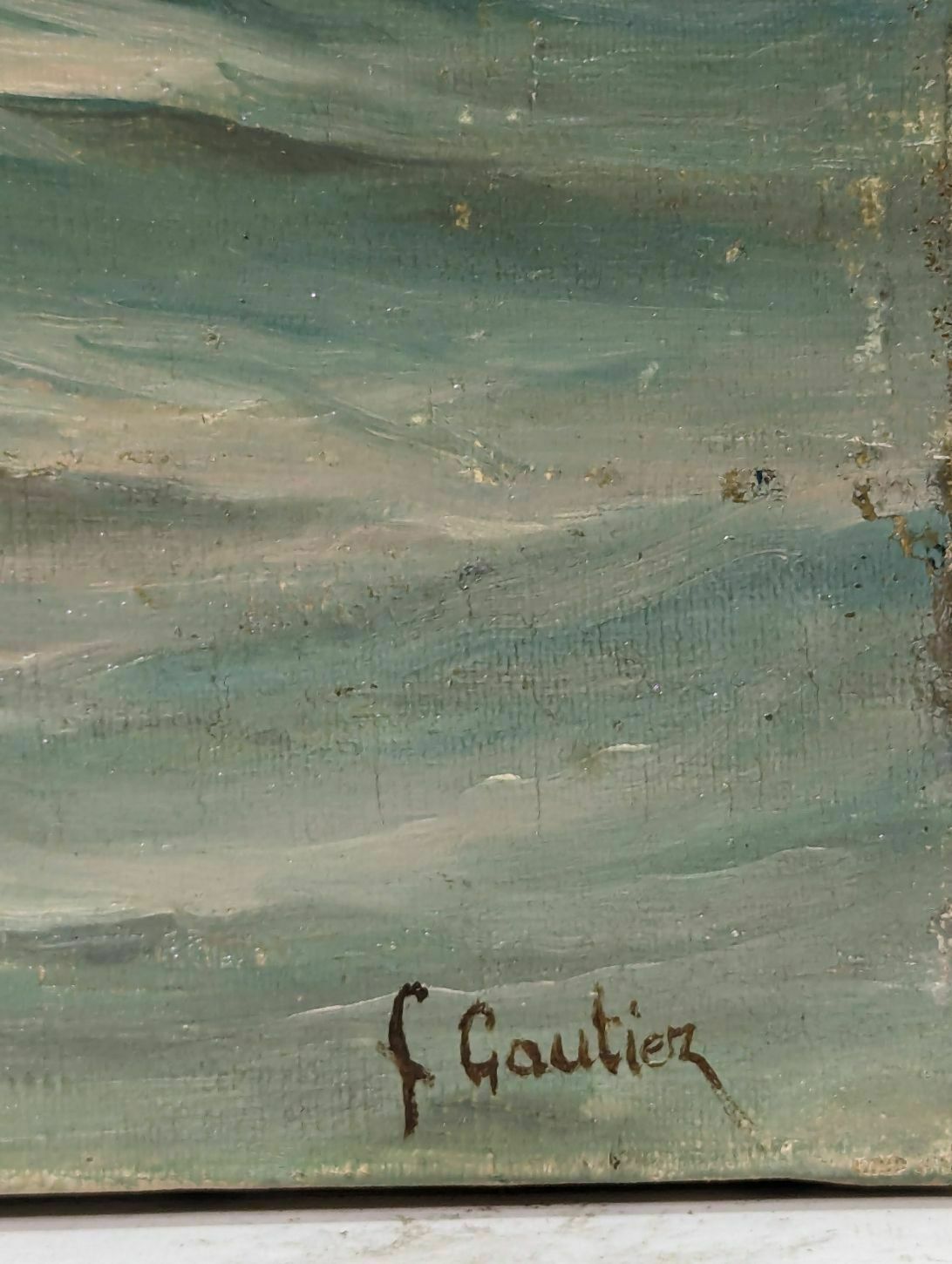 Oil Painting On Canvas Marine By François Gautier (1842 1917) photo 834.0