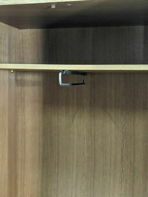 Tall Cabinet 1950 In Oak Veneer With Modular Metal Legs photo buy