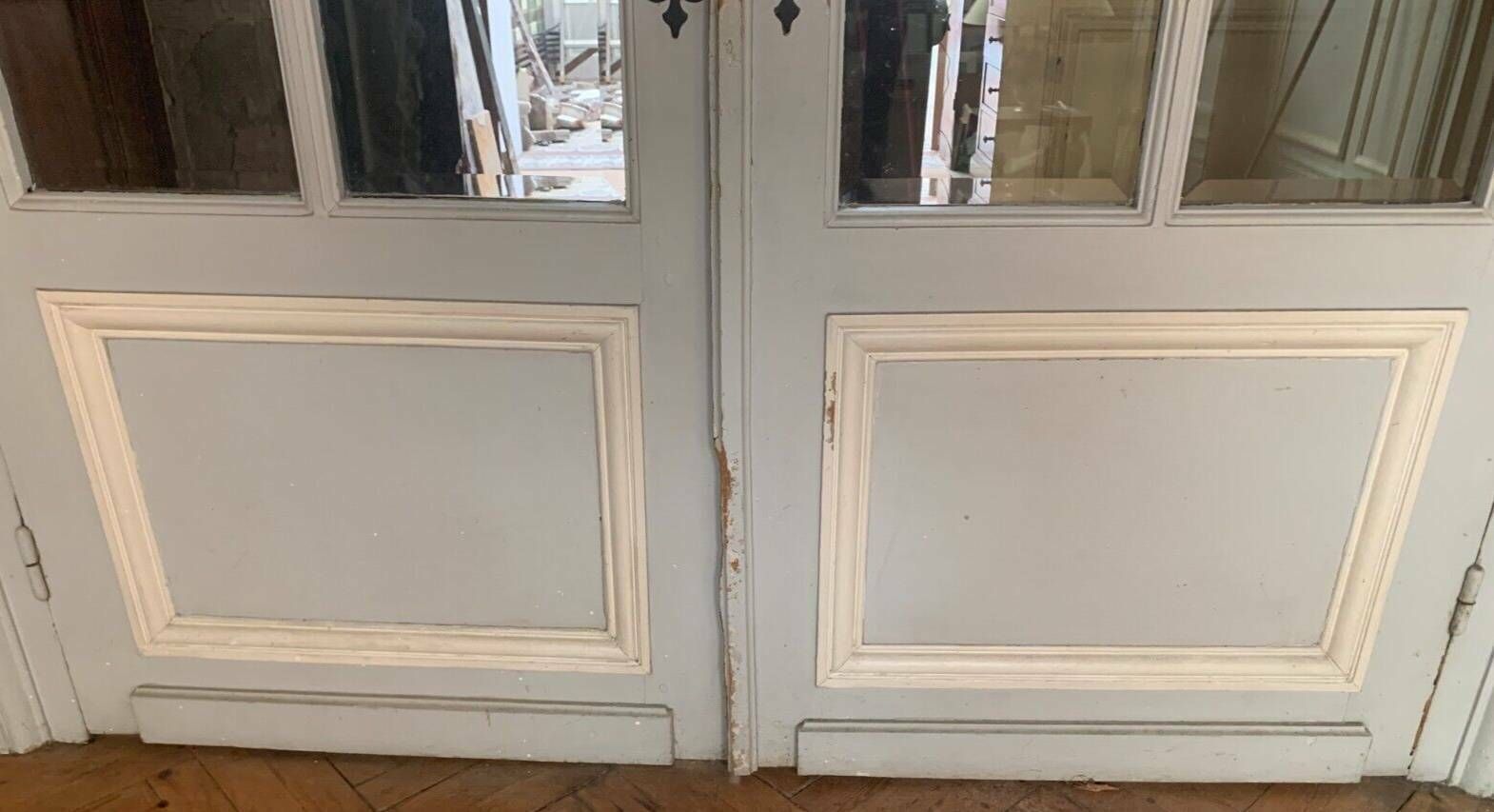Double Separation Doors With Transom And Beveled Glass 20th Century photo Home Fixtures