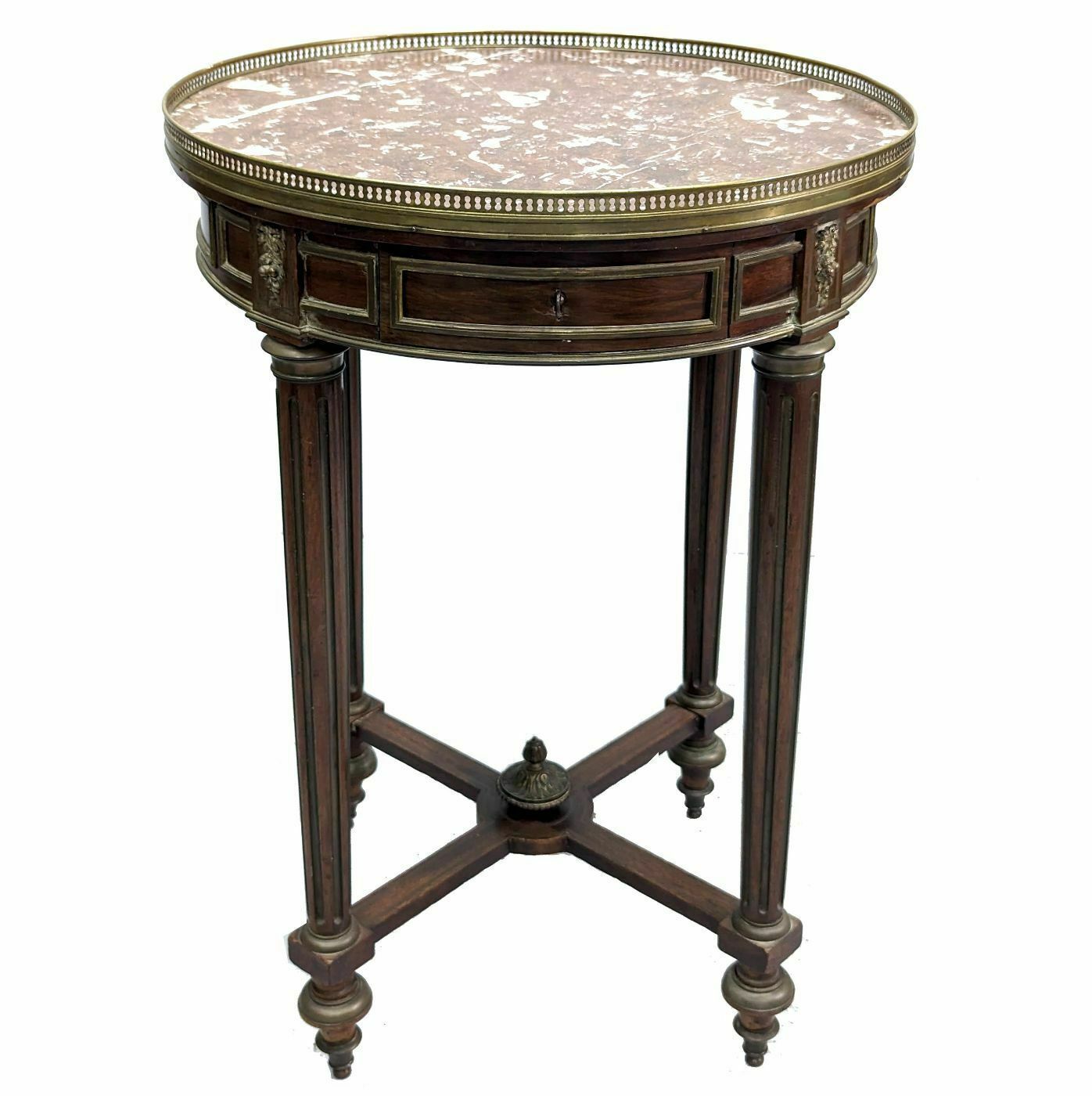 19th Century Louis XVI Style Mahogany And Brass Hot Water Bottle Table