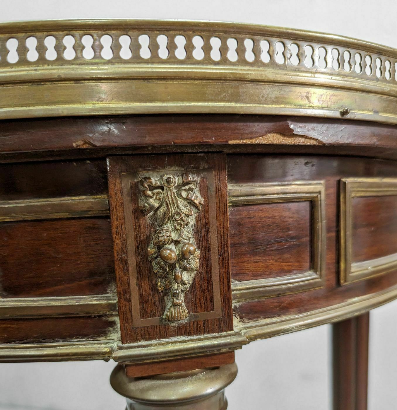 Furniture 19th Century Louis XVI Style Mahogany And Brass Hot Water Bottle Table photo