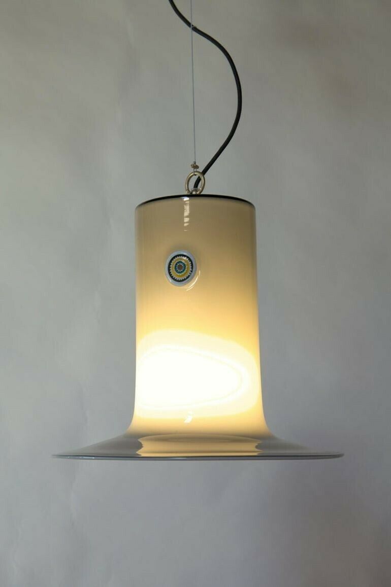 Alessandro Pianon, Vistosi, Murano Glass Gray Cased Lattimo Suspension, Murrina photo 2400.0