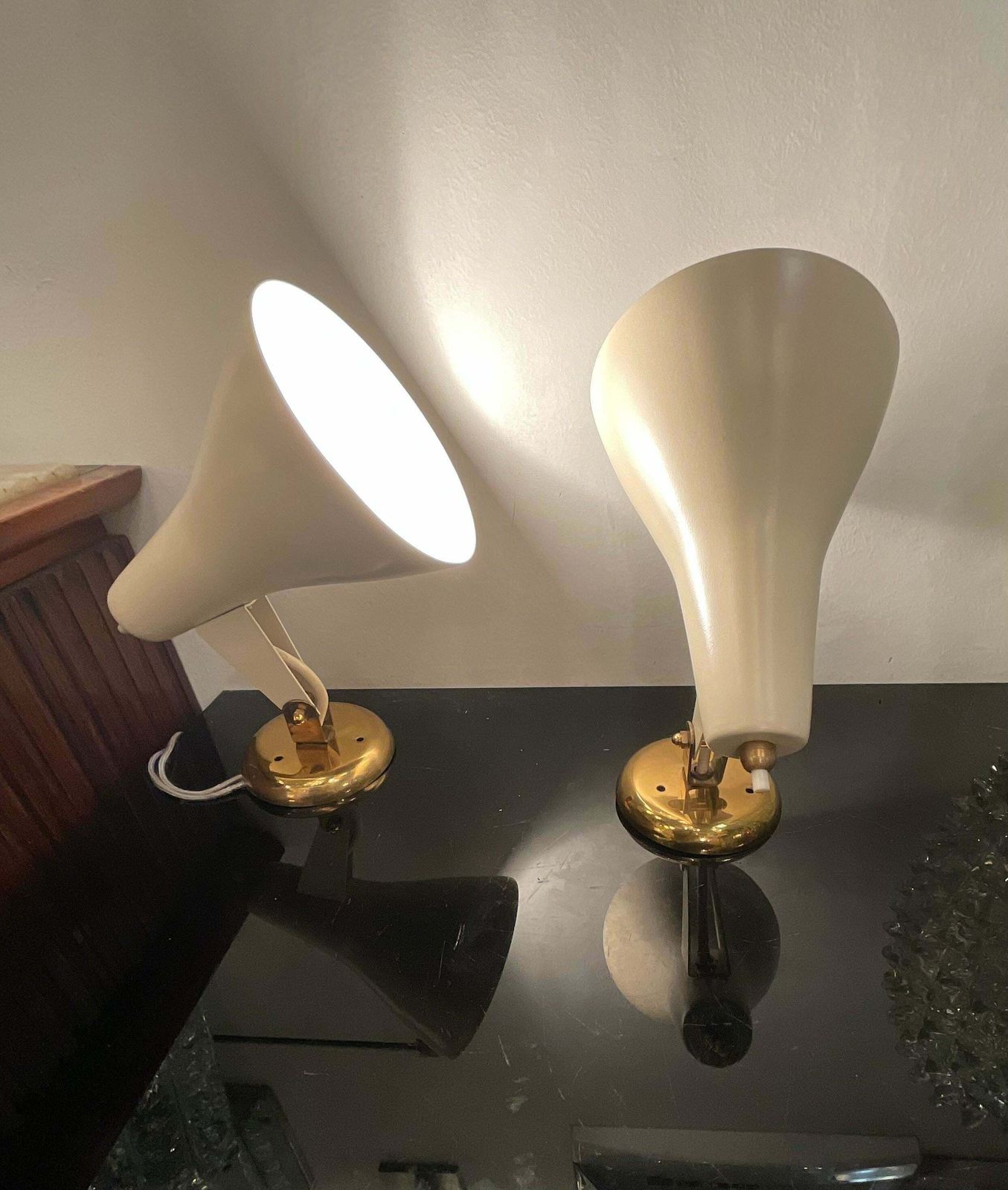 Lighting Stilnovo  . Pair Of 1950s Wall Sconces   Made In Italy photo