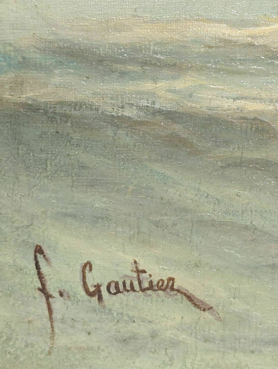 Oil Painting On Canvas Marine By François Gautier (1842 1917) photo 958.0