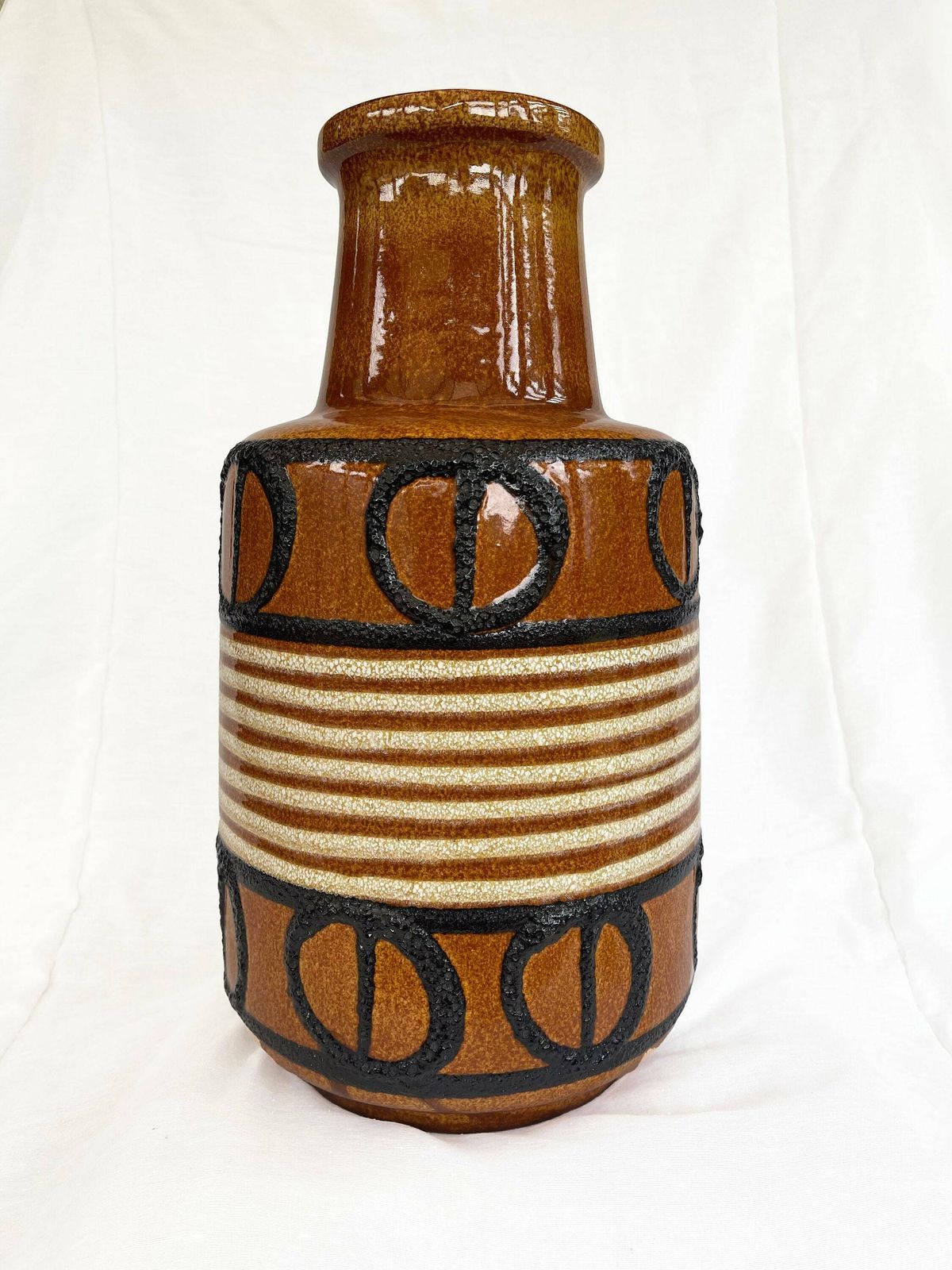 Mid Century West German Scheurich 408 40 Handled Floor Vase photo for sale