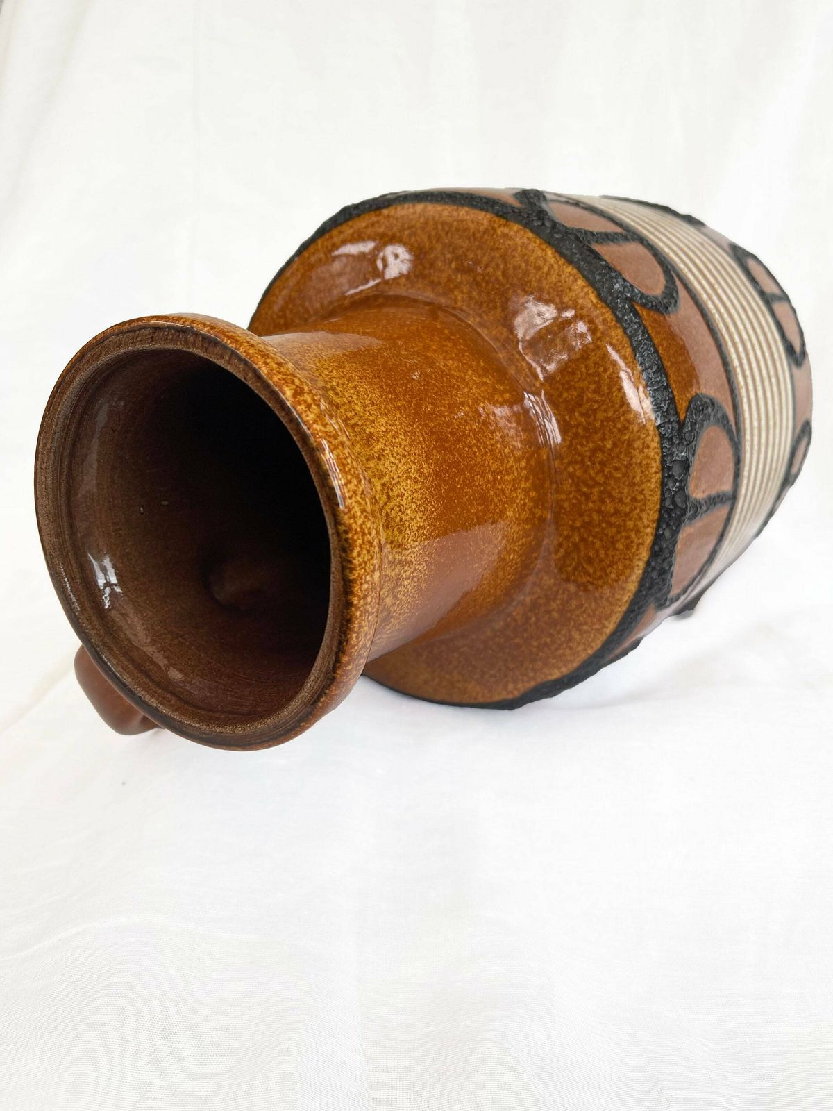 Mid Century West German Scheurich 408 40 Handled Floor Vase photo vinterior
