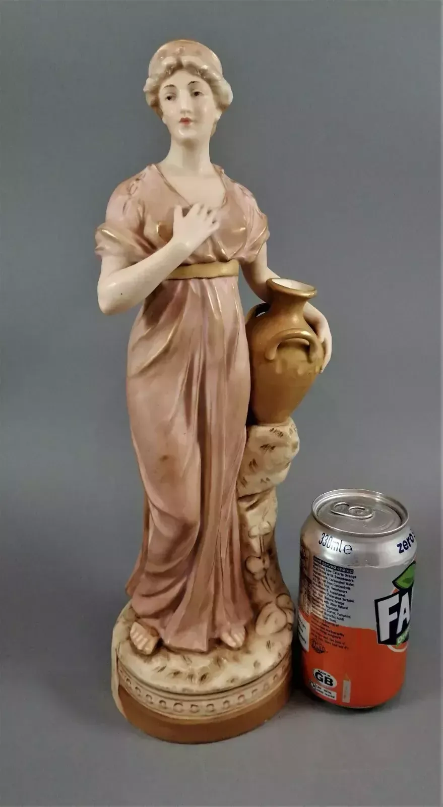 photo furniture Beautiful Antique Royal Dux Porcelain Figurine Depicting A Lady Holding A Jug.