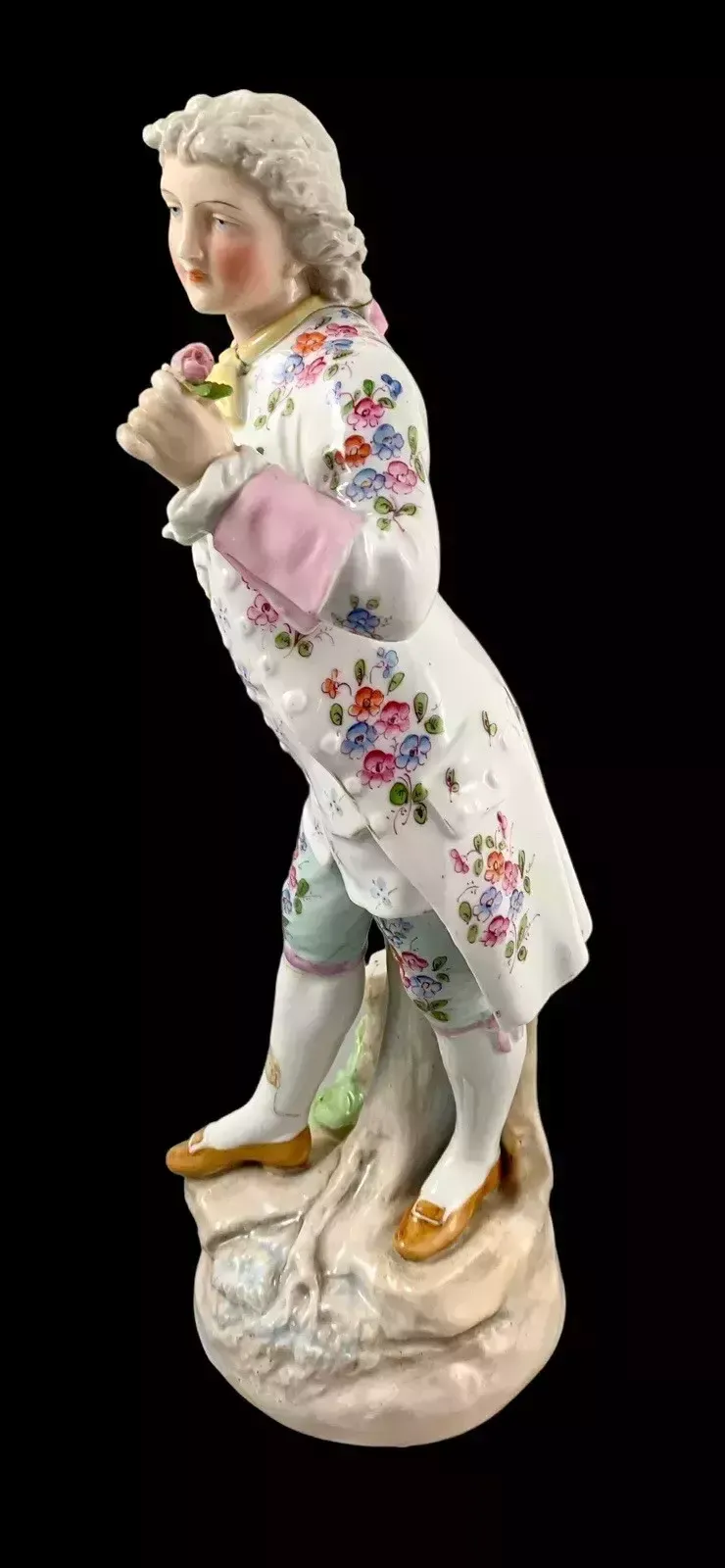 1830’s Meissen Porcelain Figurine Of Regency Dandy Gentleman Holding A Tricorne photo vinterior