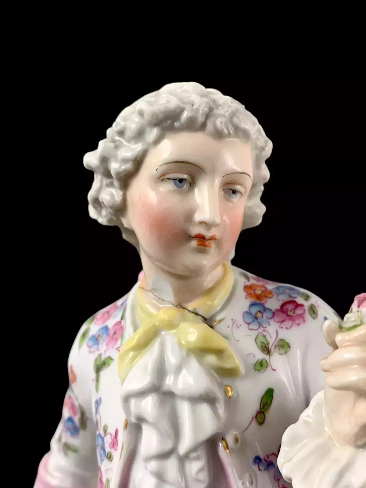 photo for sale 1830’s Meissen Porcelain Figurine Of Regency Dandy Gentleman Holding A Tricorne