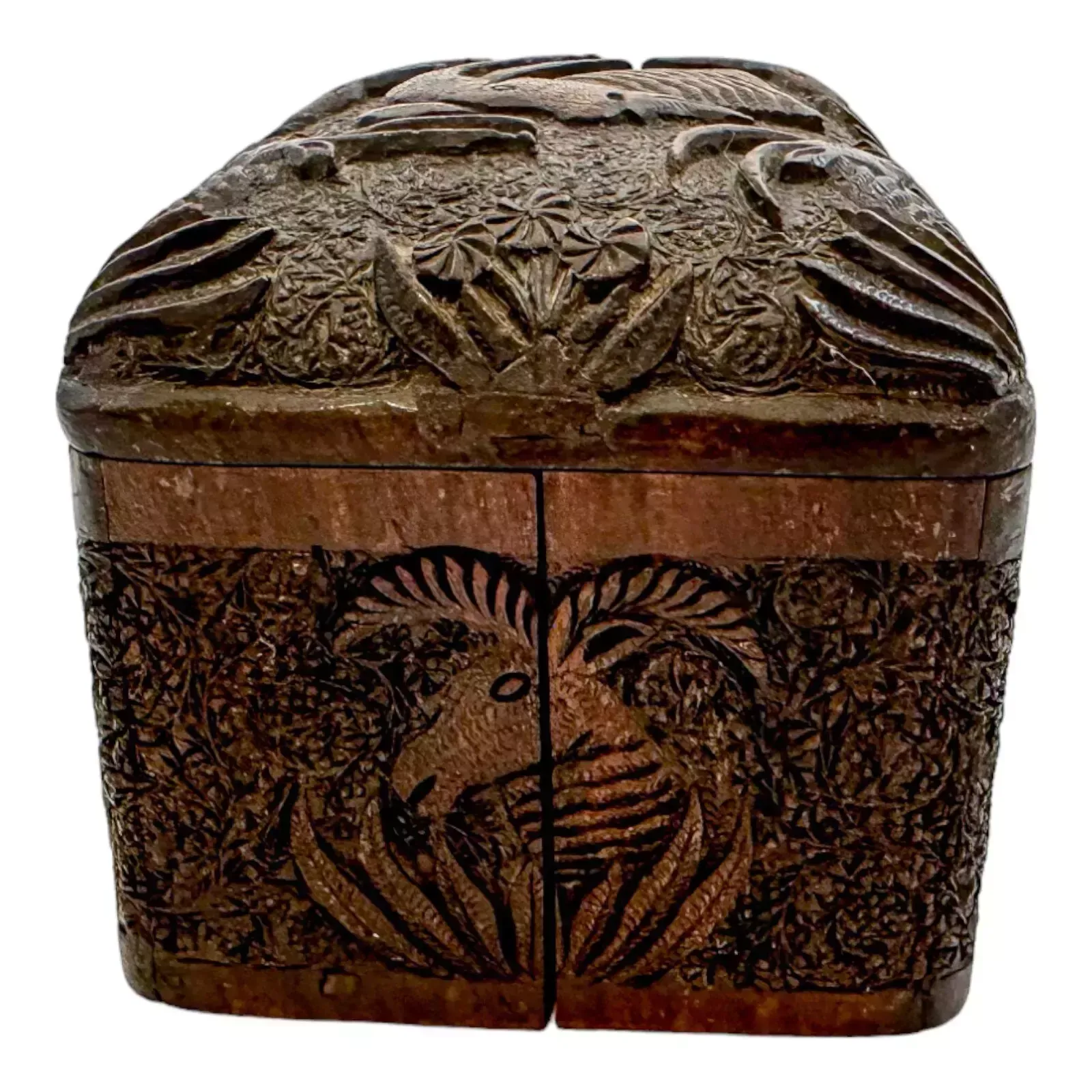 Early 19th Century Anglo Indian Carved Sandalwood Cigarette Holder Dispenser Box photo Home Decor