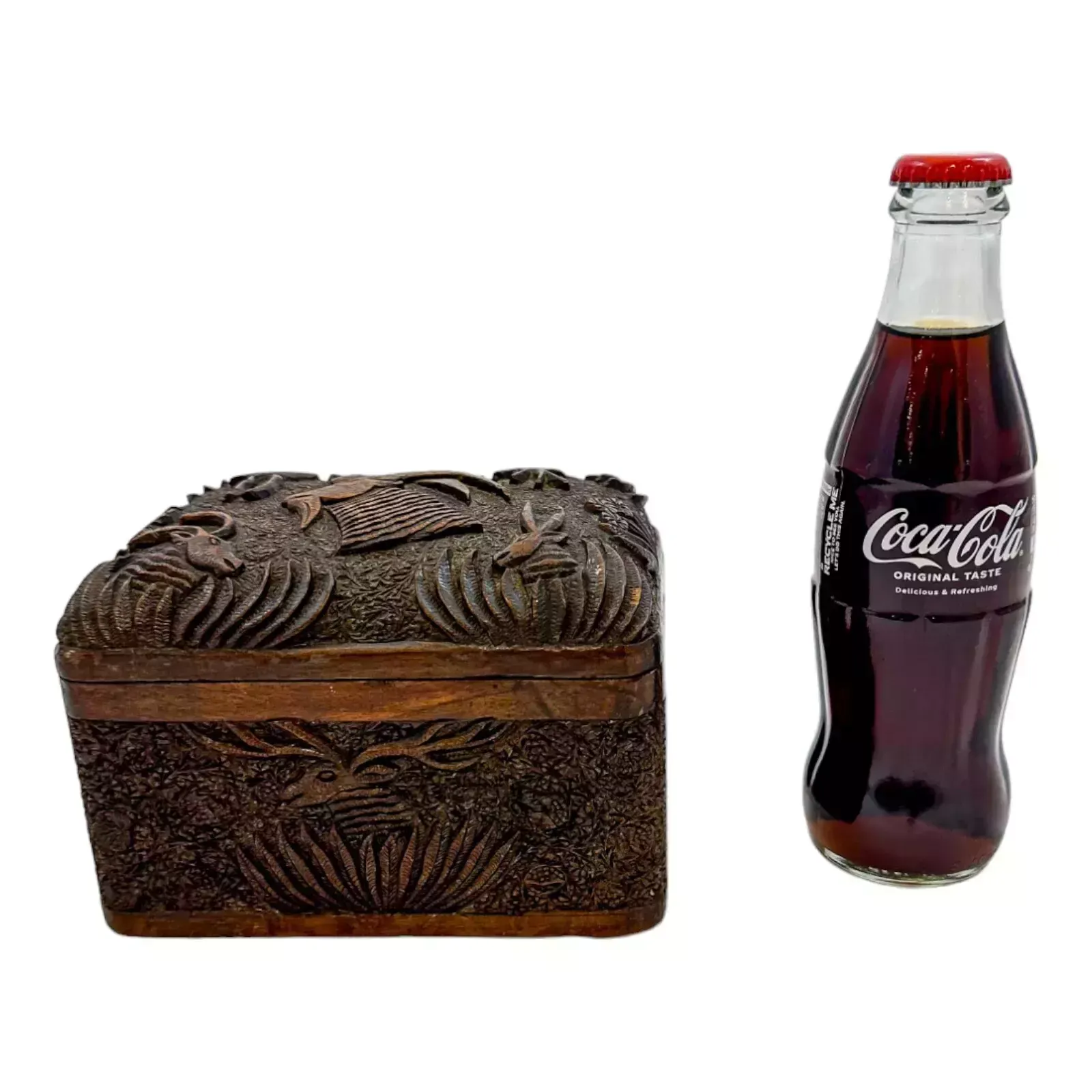 photo furniture Early 19th Century Anglo Indian Carved Sandalwood Cigarette Holder Dispenser Box