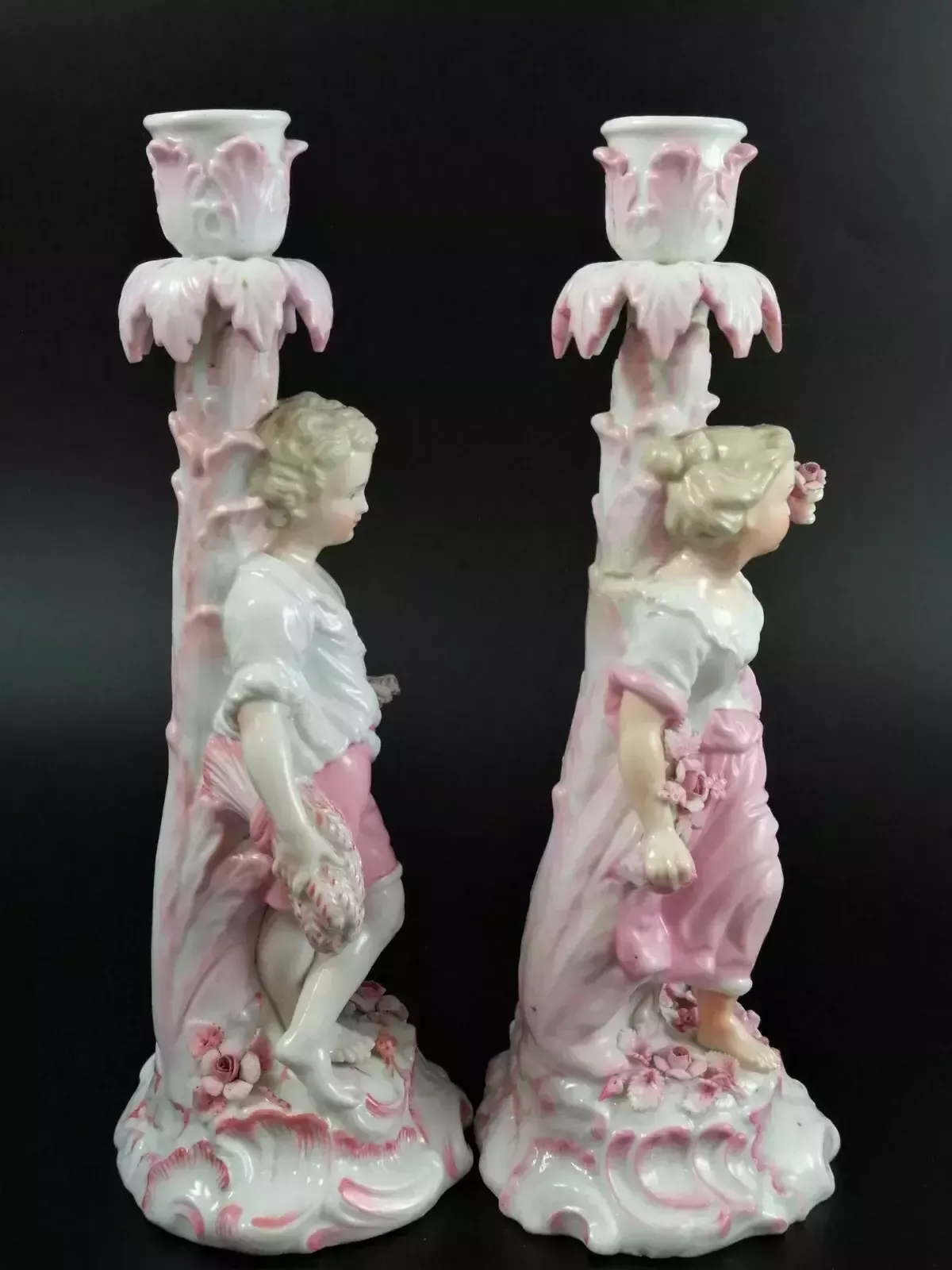 Antique Pair Of Porcelain Candelabrum , Mark Of Joseph Gaspard Robert,C.18 Th photo Home Decor