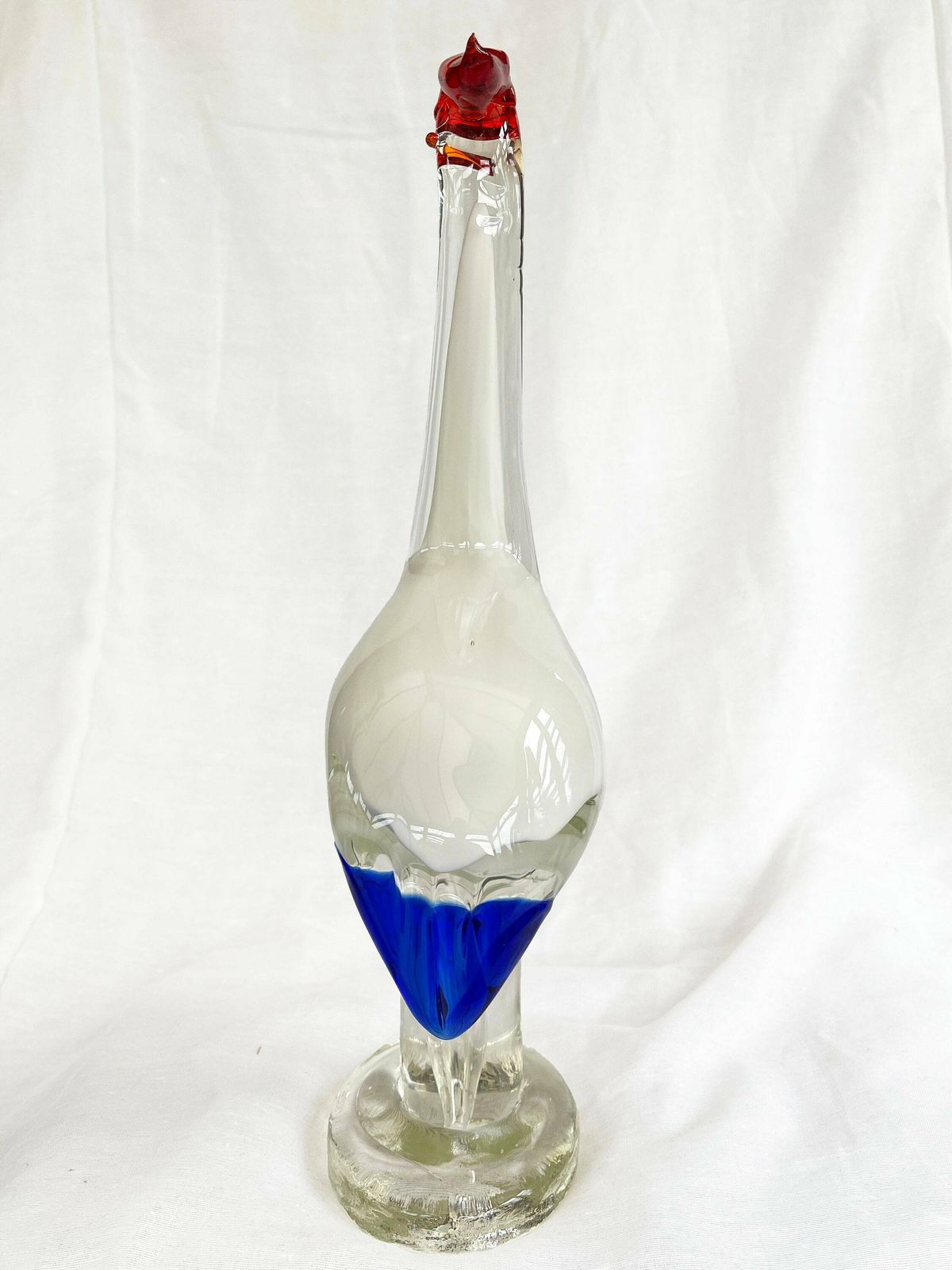 Mid Century Vintage Murano Figurine Crane/Heron, Vintage Crane, Art Glass, Crane Italian, Chinese Crane Murano, Collectible Art Glass photo for sale