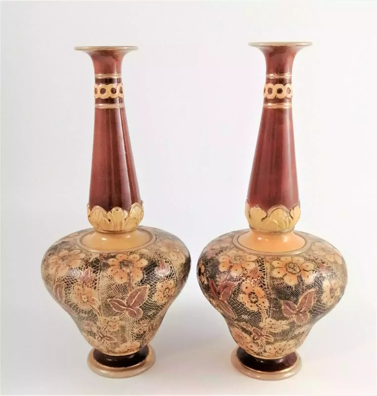 Late 19th Century Royal Doulton Slater's Patent Vase,Set Of 2 photo 350.0