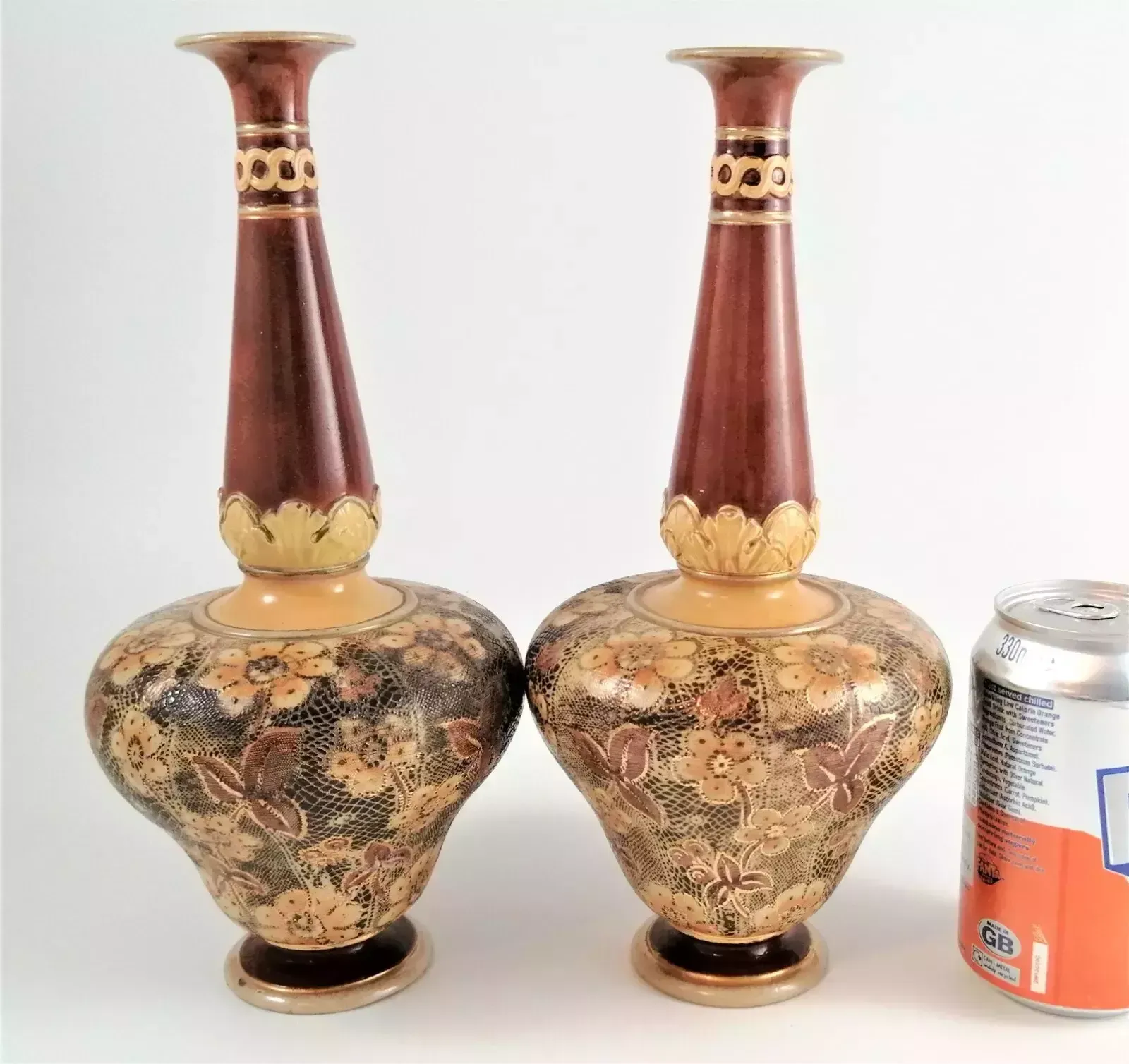 350.0 Late 19th Century Royal Doulton Slater's Patent Vase,Set Of 2 photo