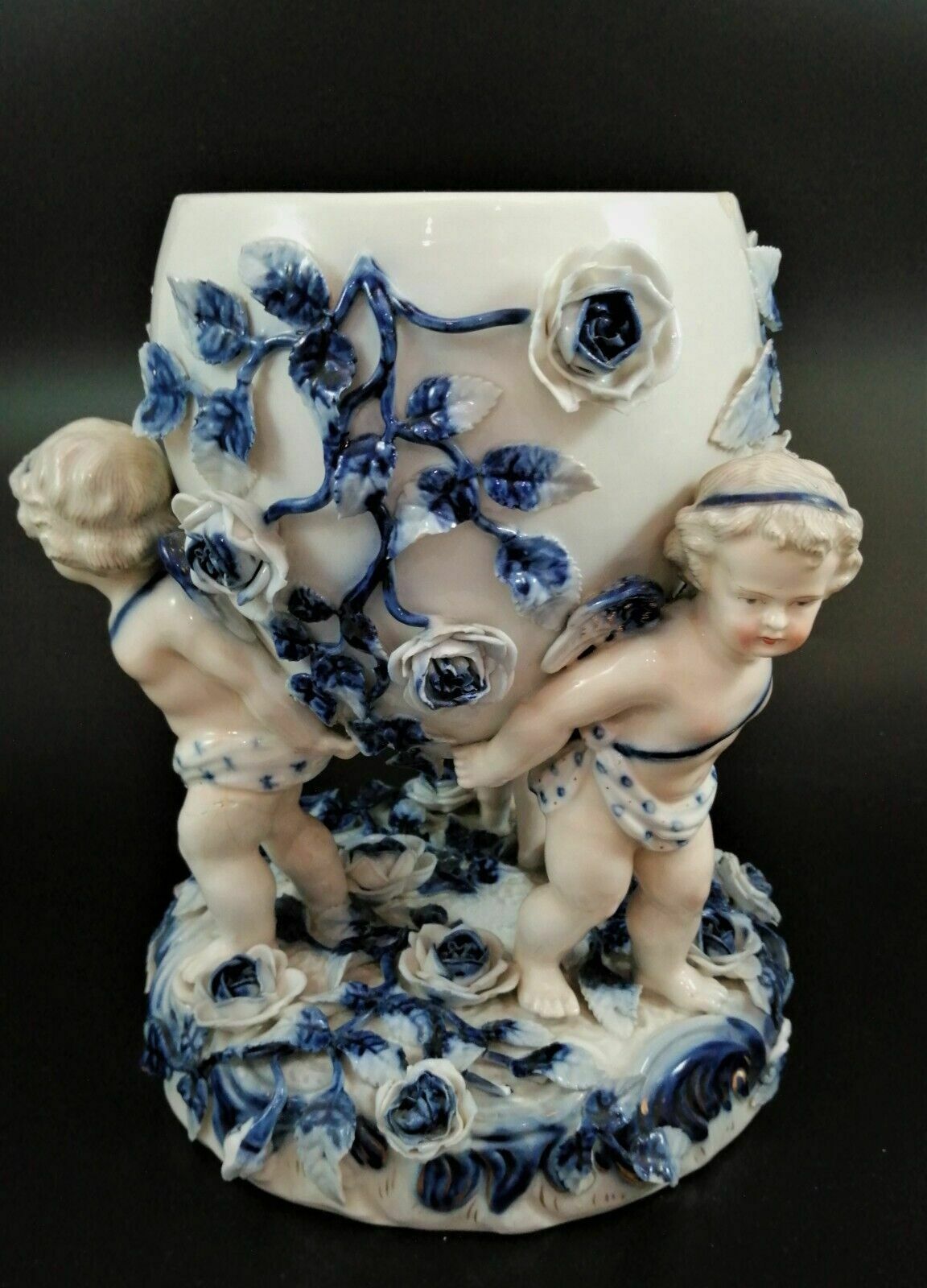 Antique Sitzendorf Porcelain Vase, Late 19th Century photo buy