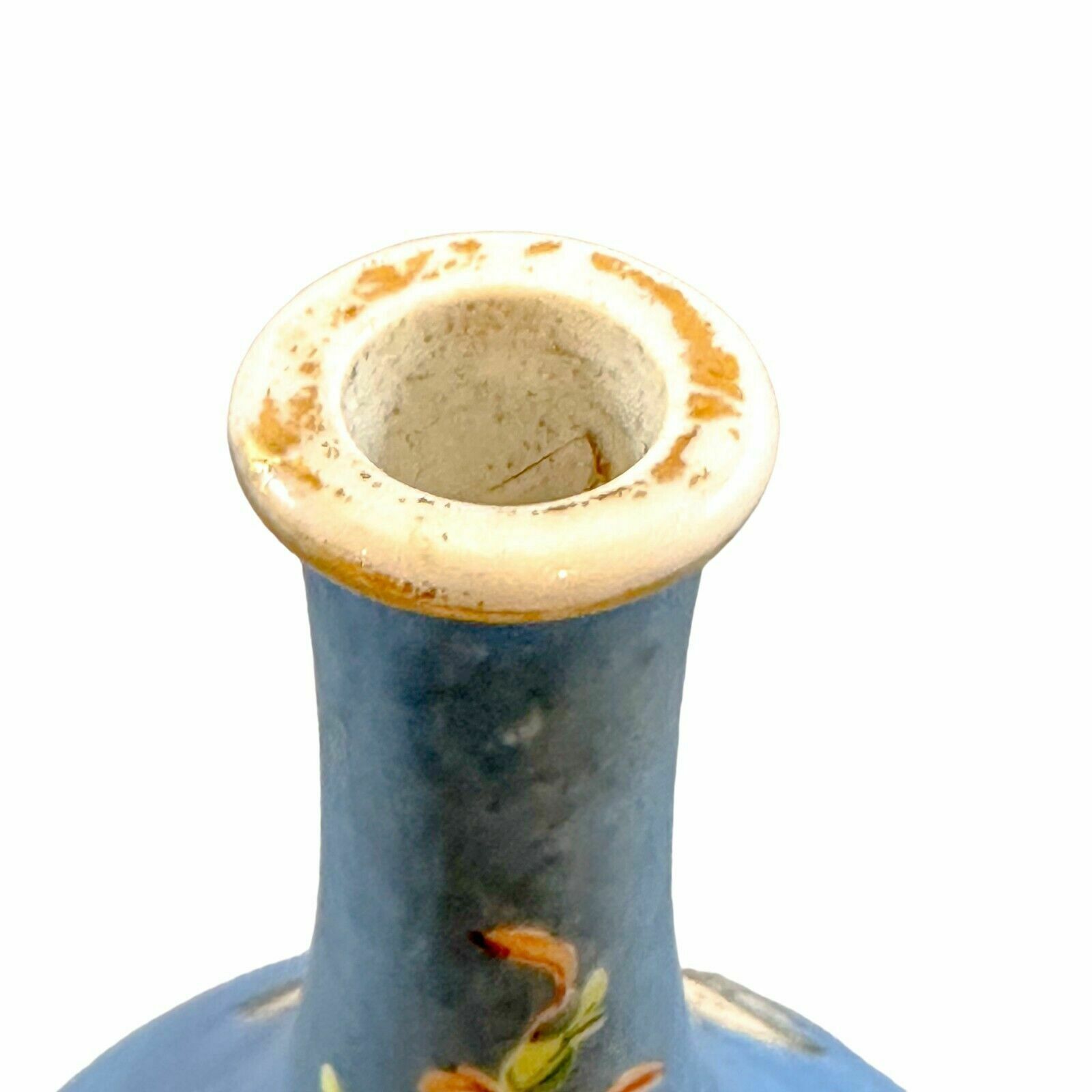 Antique French 19th Century Onion Shaped Blue Porcelain Vase Cherub Sea Monster photo buy