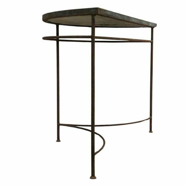 Vintage Half Moon Metal Side Table In Pair Tino Rossi photo 3723.0