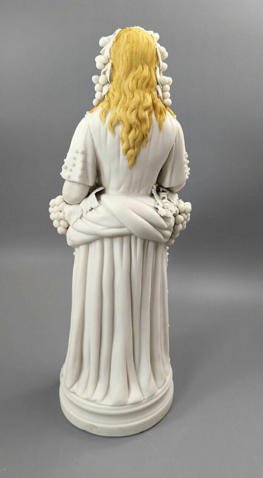 Lady With A Basket Of Grapes, Parian Ware Porcelain, Mid 19th Century photo 350.0