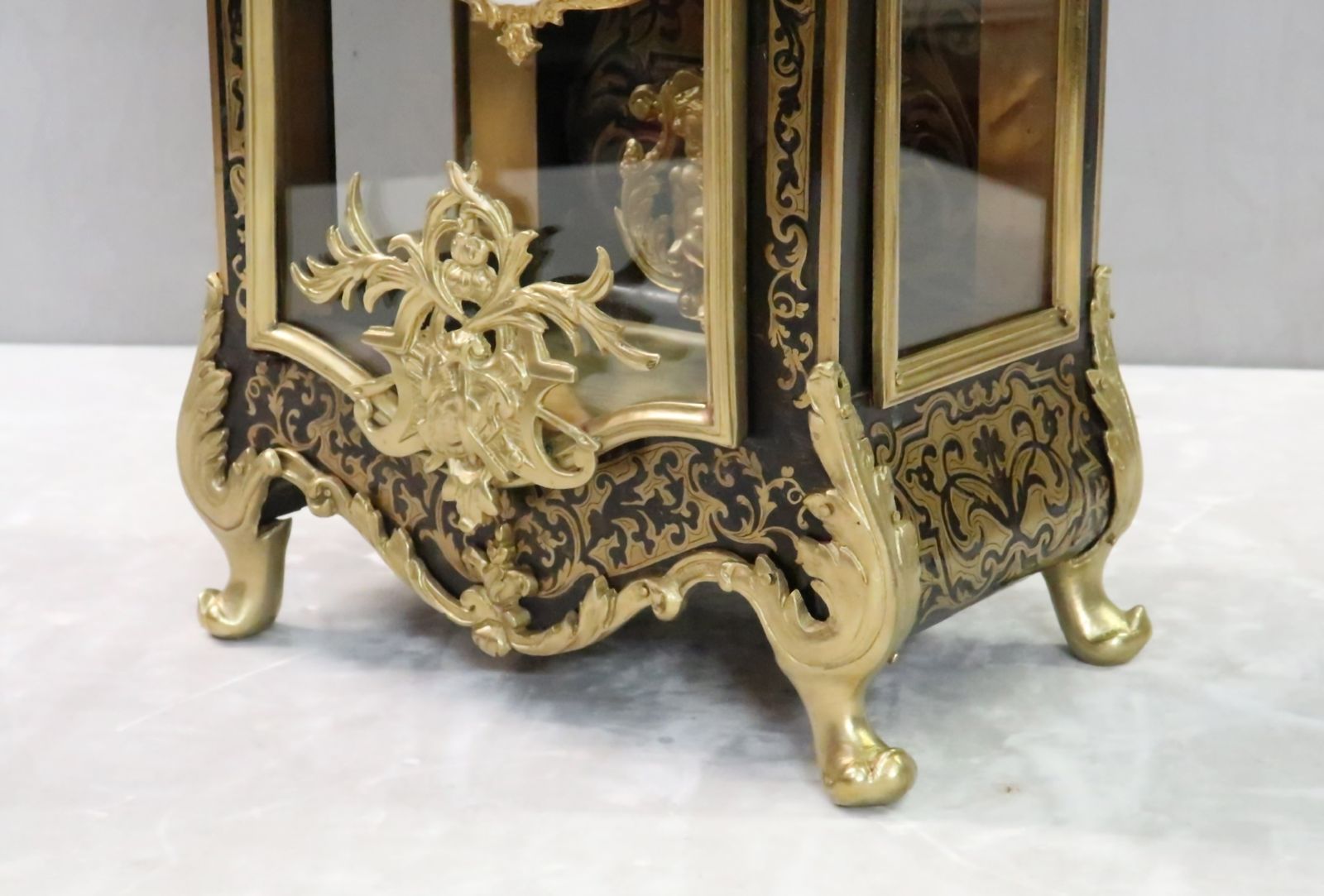 French Louis XIV Style Boulle Antique Mantel Clock photo for sale