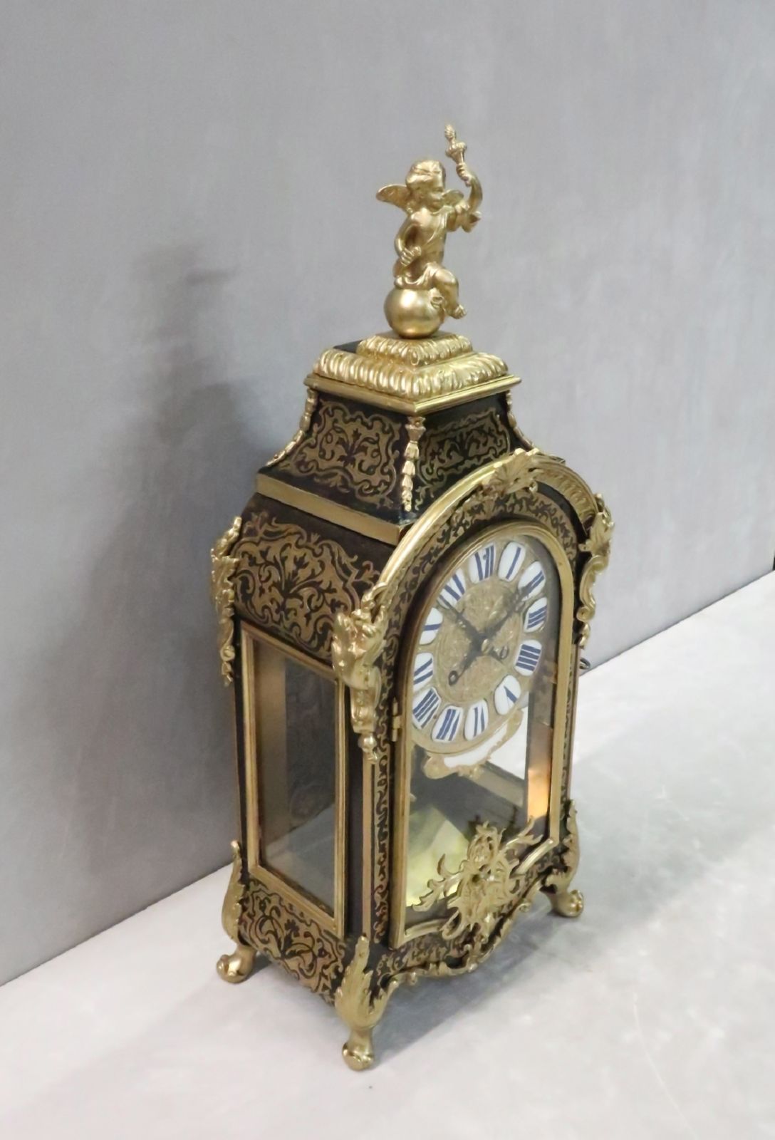 French Louis XIV Style Boulle Antique Mantel Clock photo 2300.0