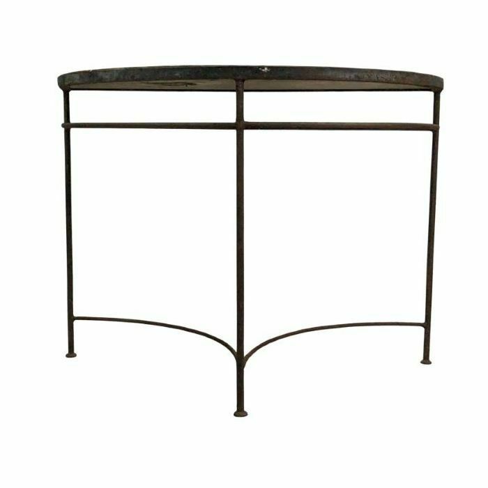 photo buy Vintage Half Moon Metal Side Table In Pair Tino Rossi