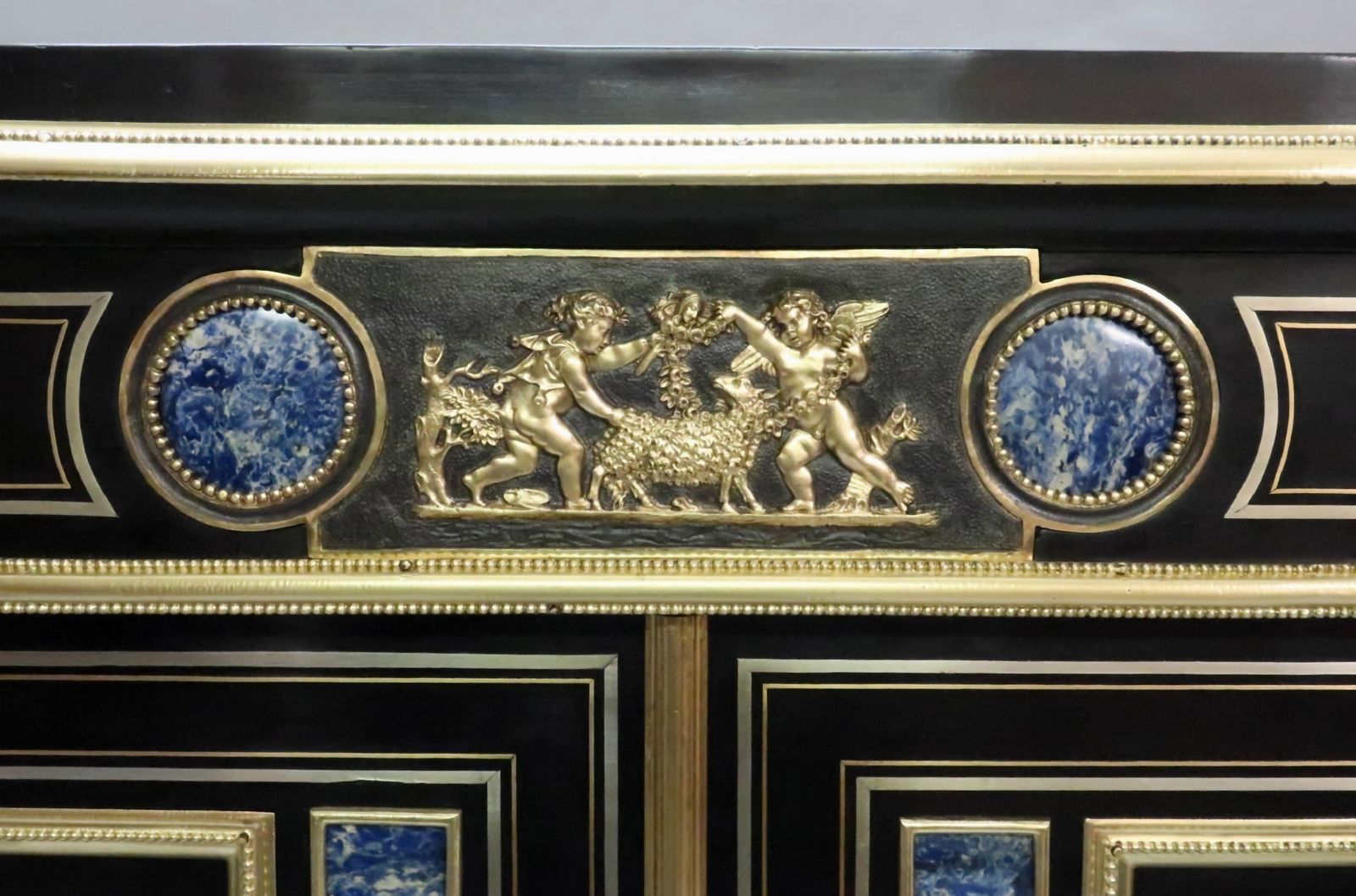 32000.0 French Louis Philippe Ebonised And Inlaid Cabinet Attributed To Monbro photo