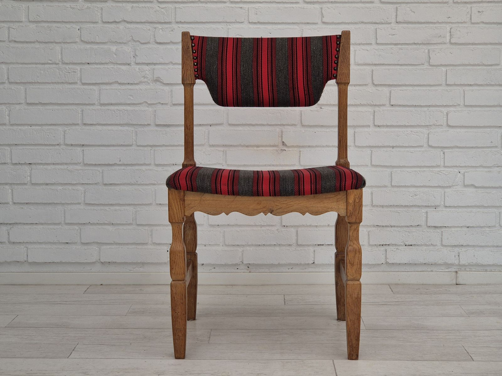 1970s, Danish Design By Henning Kjærnulf, Set Of 4 Dining Chairs, Original Condition, Oak, Wool. photo buy