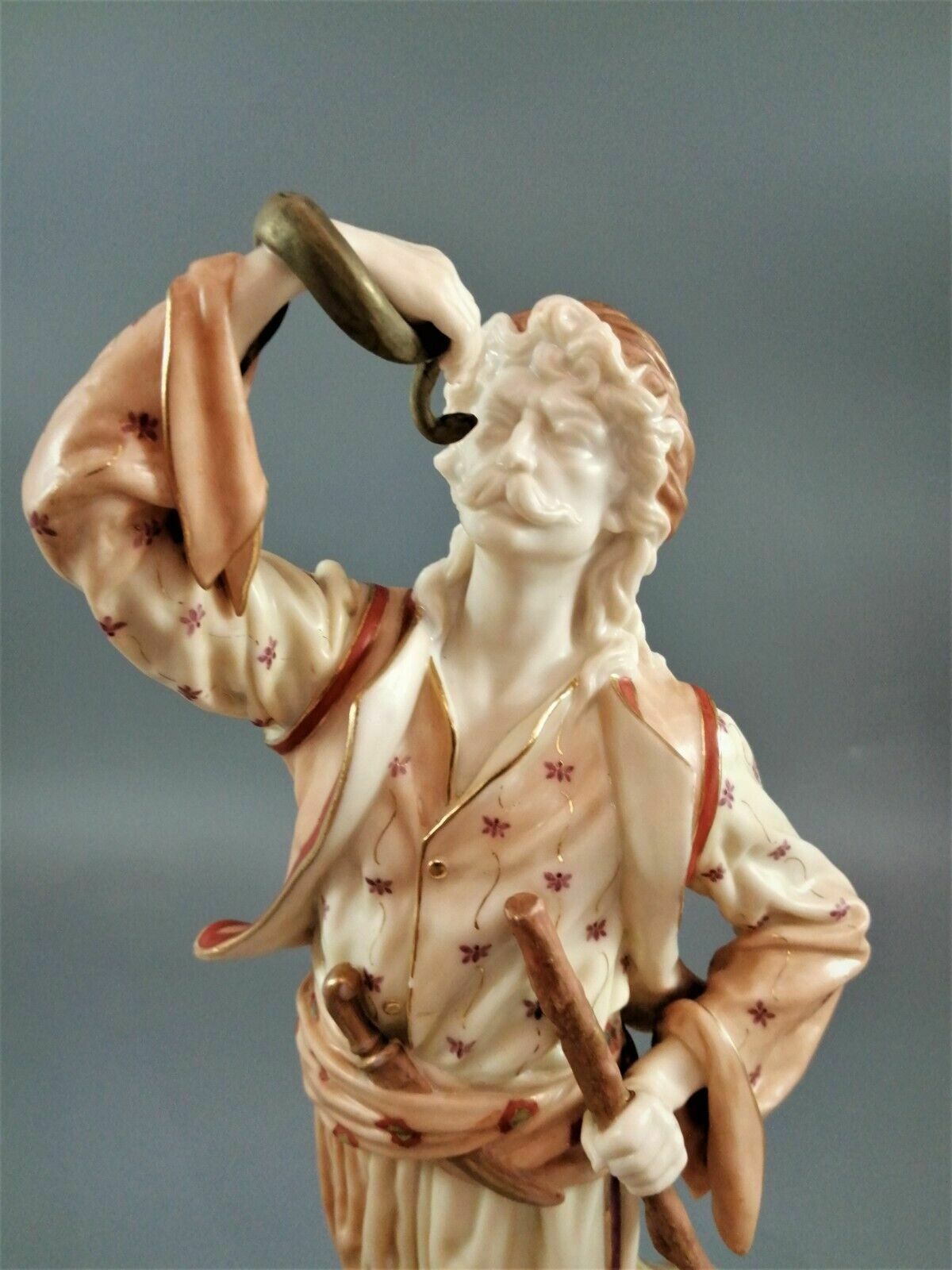 A Rare Royal Worcester Figurine Titled "The Snake Charmer," Dated 1898. photo vintage