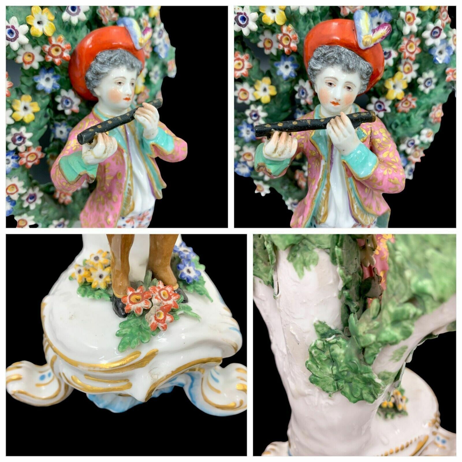1300.0 A Pair Of 18th Century Chelsea – Derby Bocage Porcelain Figurines. photo