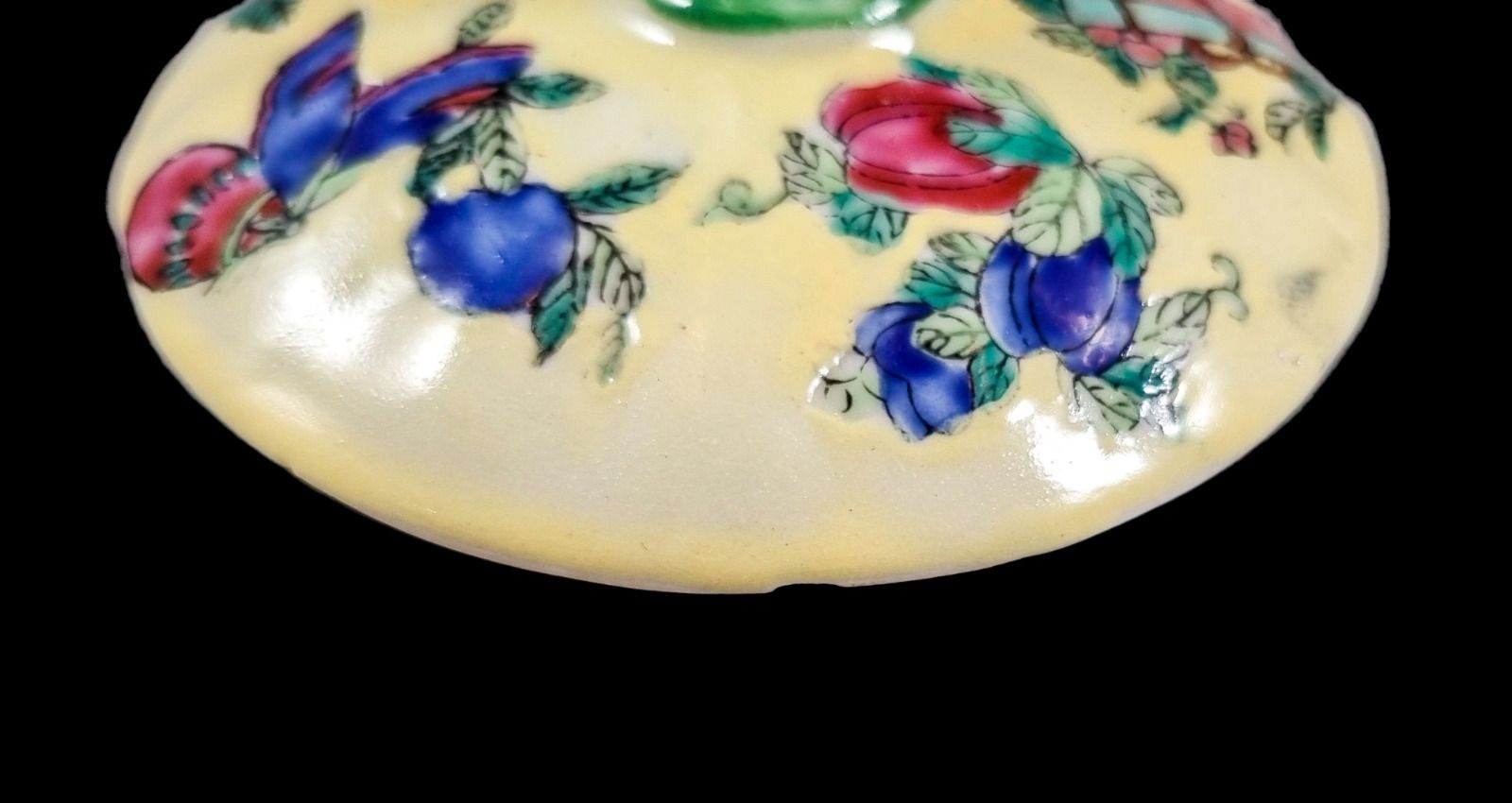 350.0 Guangxu Chinese Famille Jaune Melon Ginger Jars Lotus Flowers, Qianlong Red Mark photo