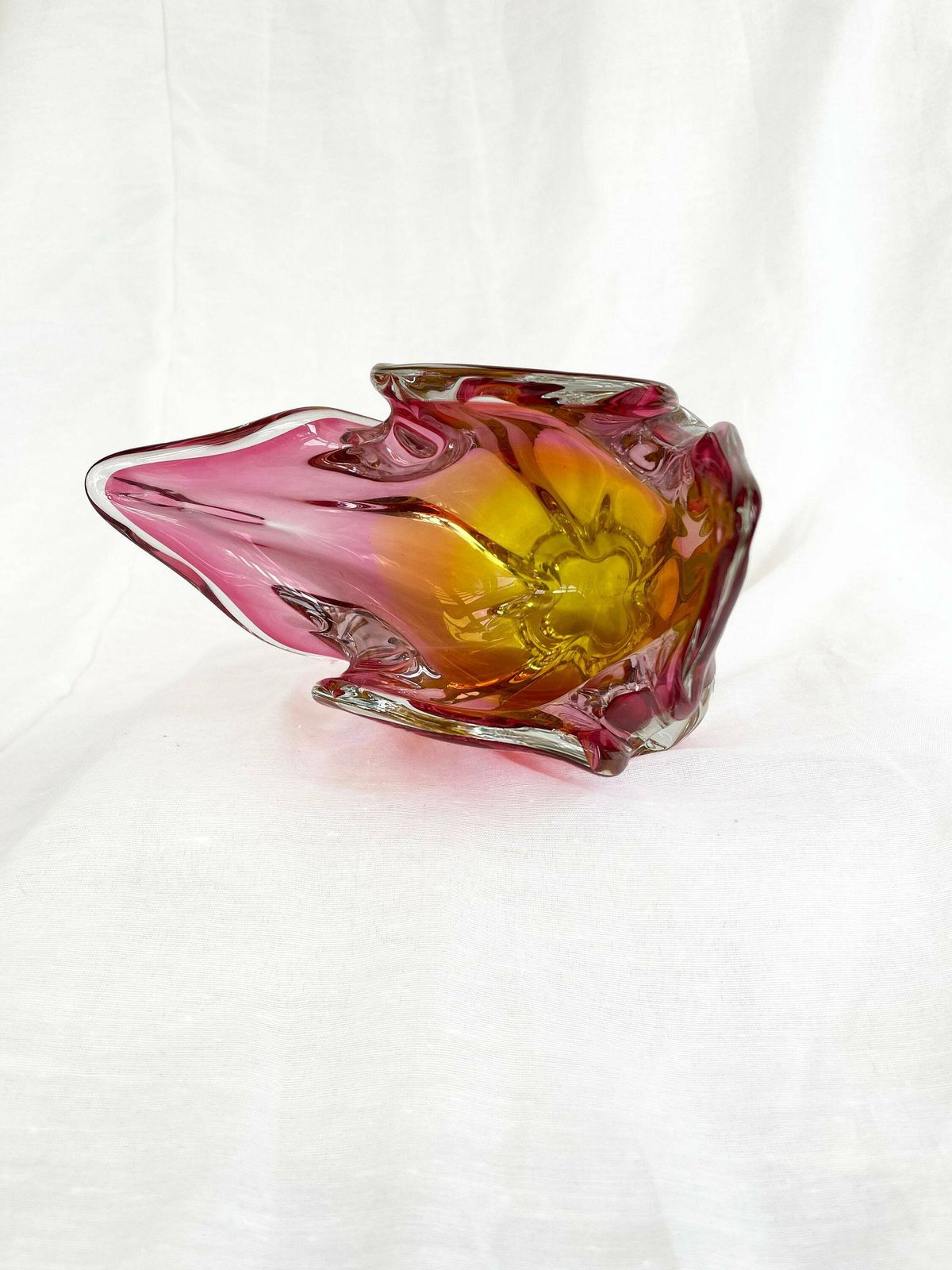 Absolutely Stunning Large Sommerso Art Glass Centrepiece/Bowl By Josef Hospodka   Chribska. Circa 1960 photo Home Decor