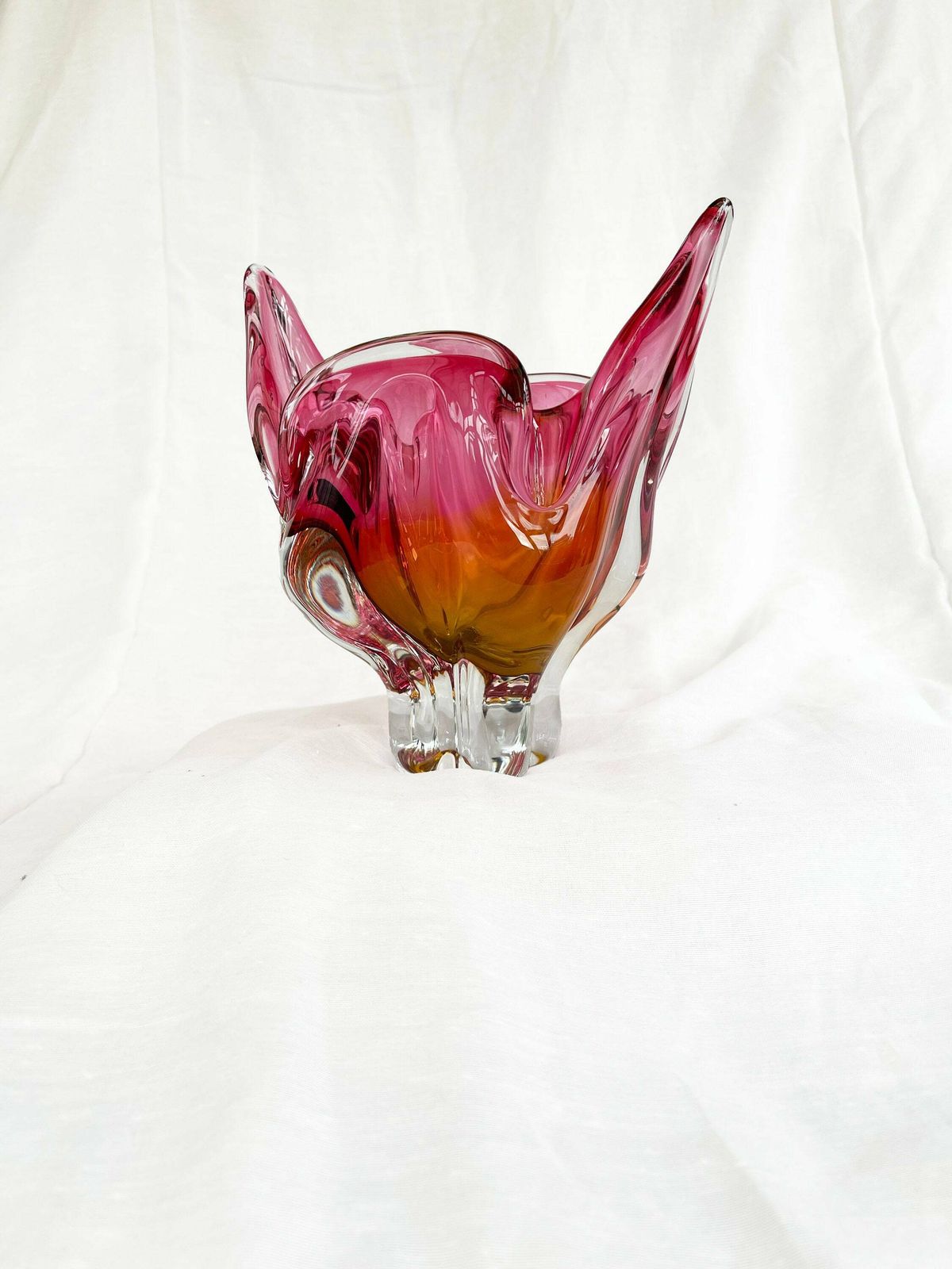 Absolutely Stunning Large Sommerso Art Glass Centrepiece/Bowl By Josef Hospodka   Chribska. Circa 1960 photo buy