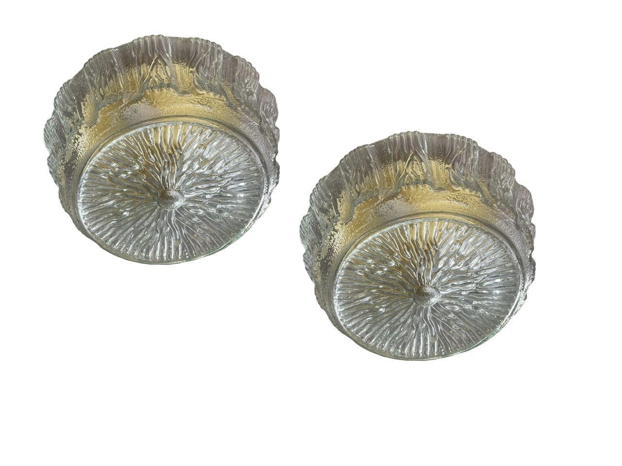 Murano Glass Flushmounts Set Of 2 Staff Germany 1970’s