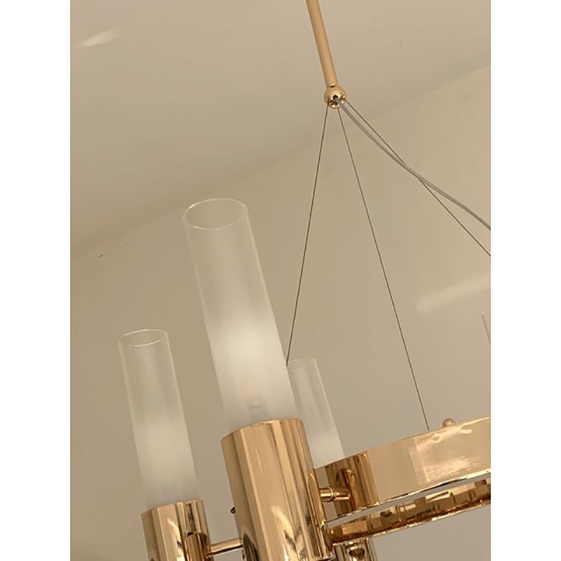 Contemporary Gold Ring Chandelier With Gradient White And Carrara Marble Glasses By Simoeng photo 18800.0