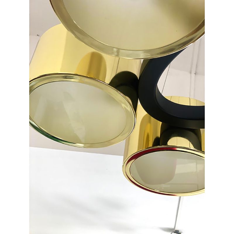 Contemporary Italian Oval Metal Gold Chandelier photo vintage