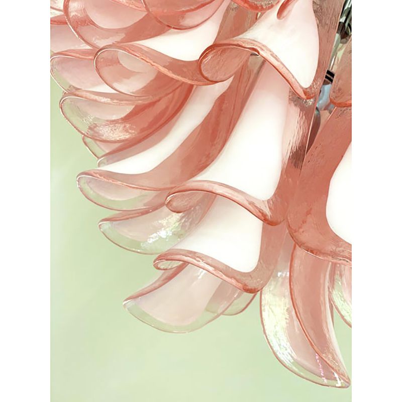 Contemporary White And Pink “Selle” Murano Glass Petali Chandelier photo buy