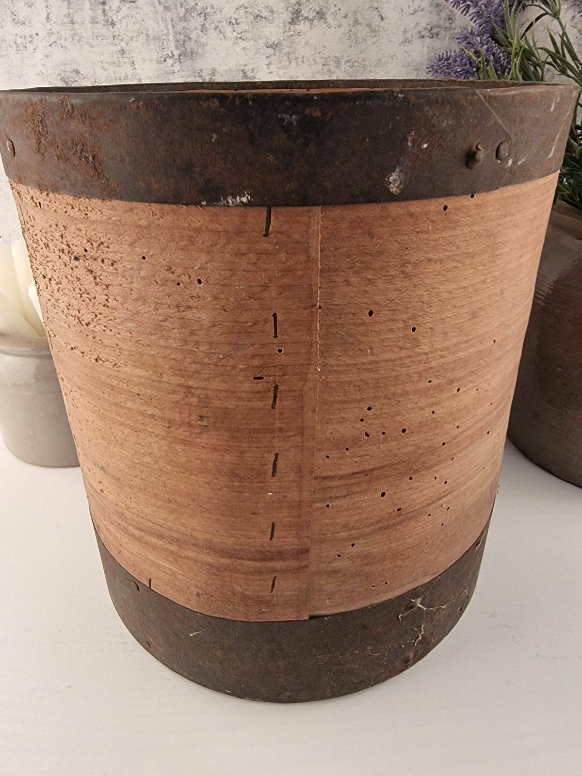French Antique Wooden Grain Measure, French Antique Wooden Grain Measure, Vintage Planter, Farmhouse Country Decor photo furniture