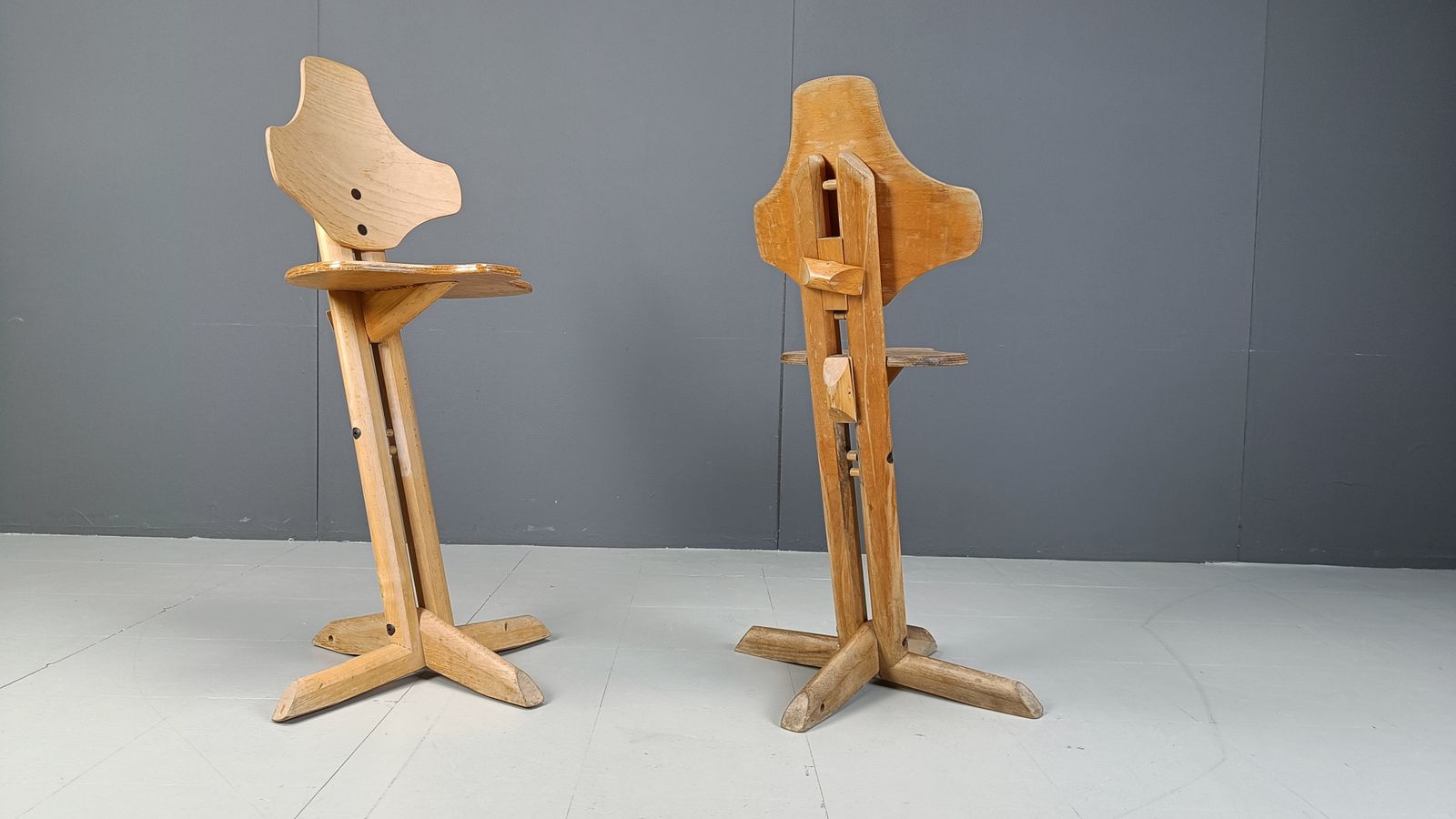 Furniture Pair Of Plywood Ergonomical Chairs By Rybo, 1970s photo