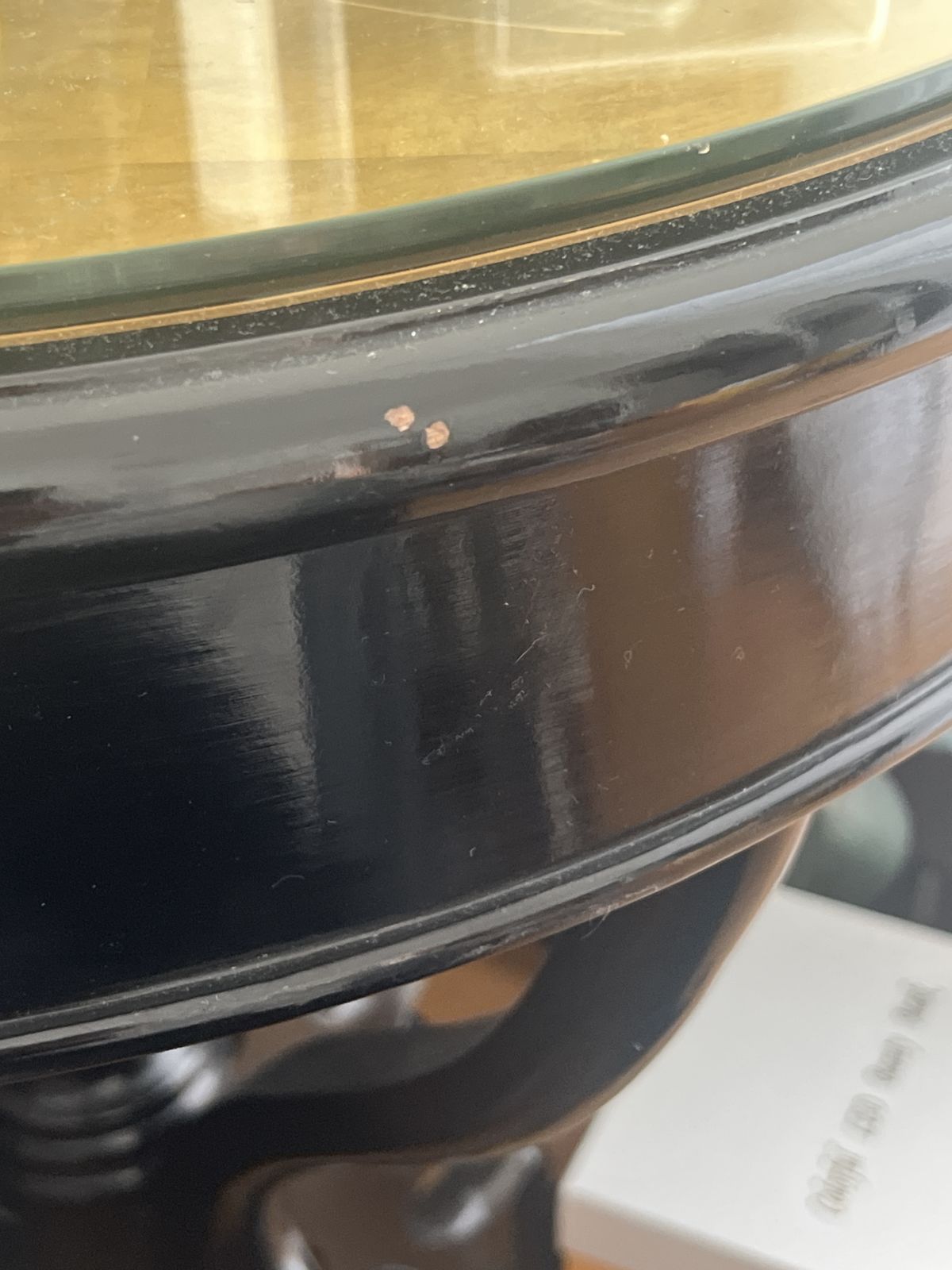 Beautiful Painted Gold And Lacquer Table With Glass Topper photo vinterior