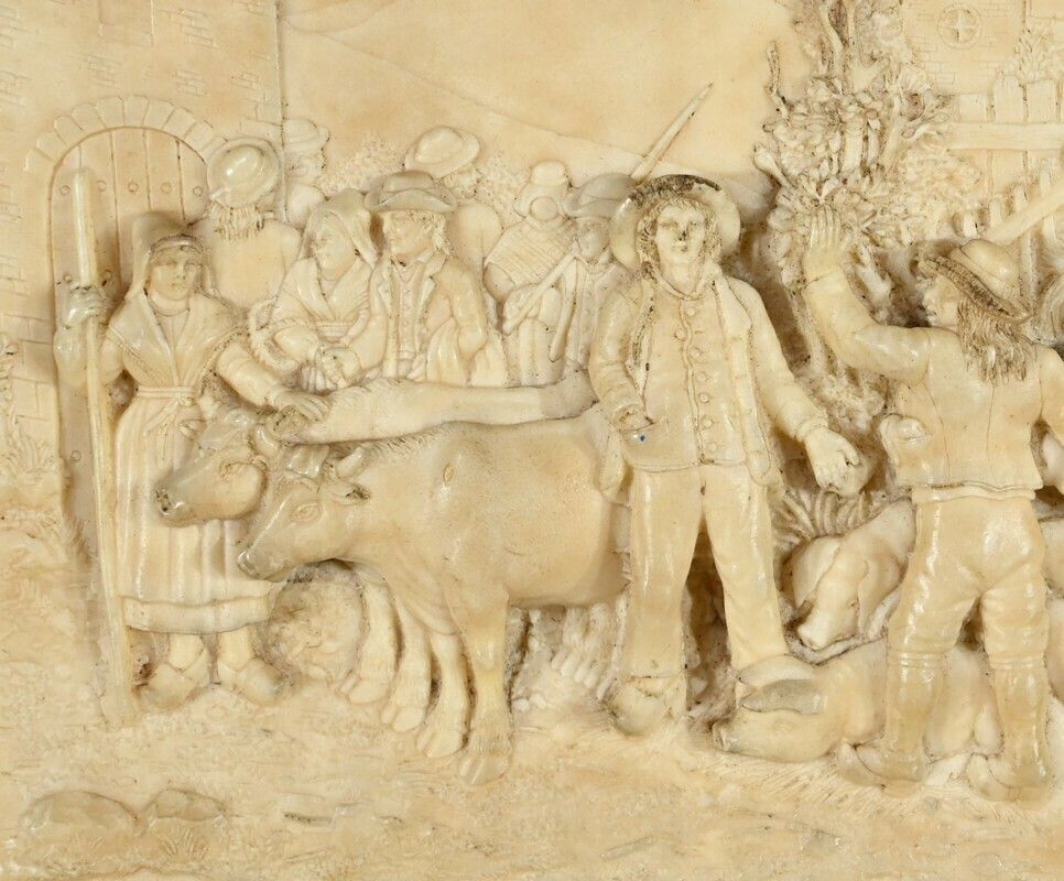 Bas Relief Painting In Petrified Limestone, Signed Cf.Becker – Late 19th Century photo for sale