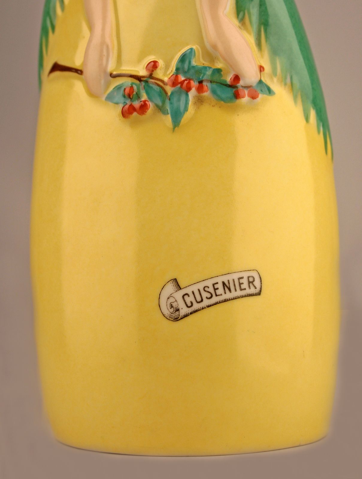 Robj Like Art Déco French Glazed And Painted Porcelain Bottle With Cork Stopper photo 725.0